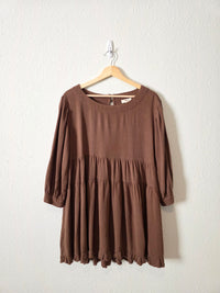 Umgee Brown Linen Cotton Tunic (S)