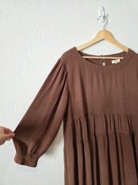 Umgee Brown Linen Cotton Tunic (S)