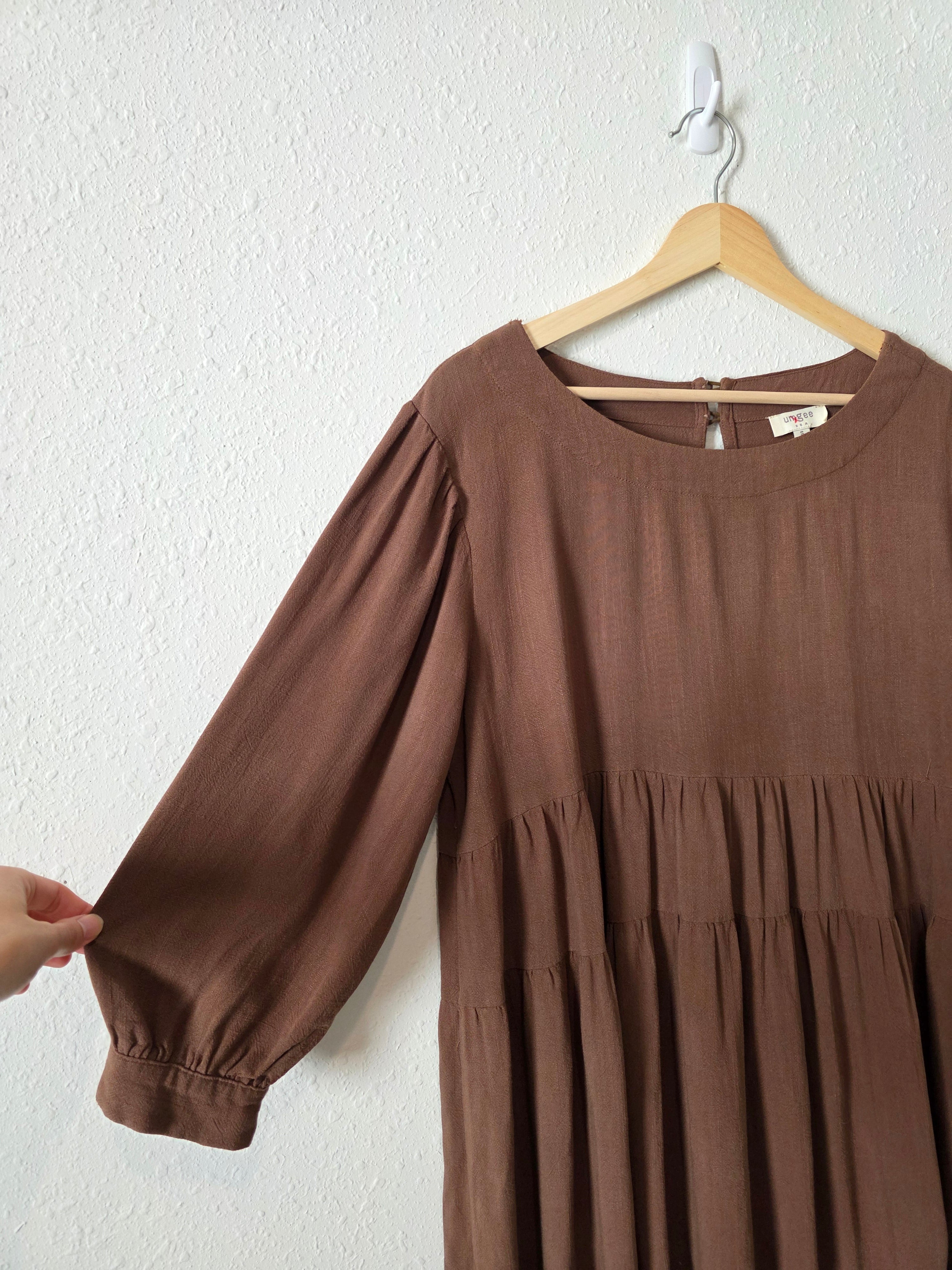 Umgee Brown Linen Cotton Tunic (S)