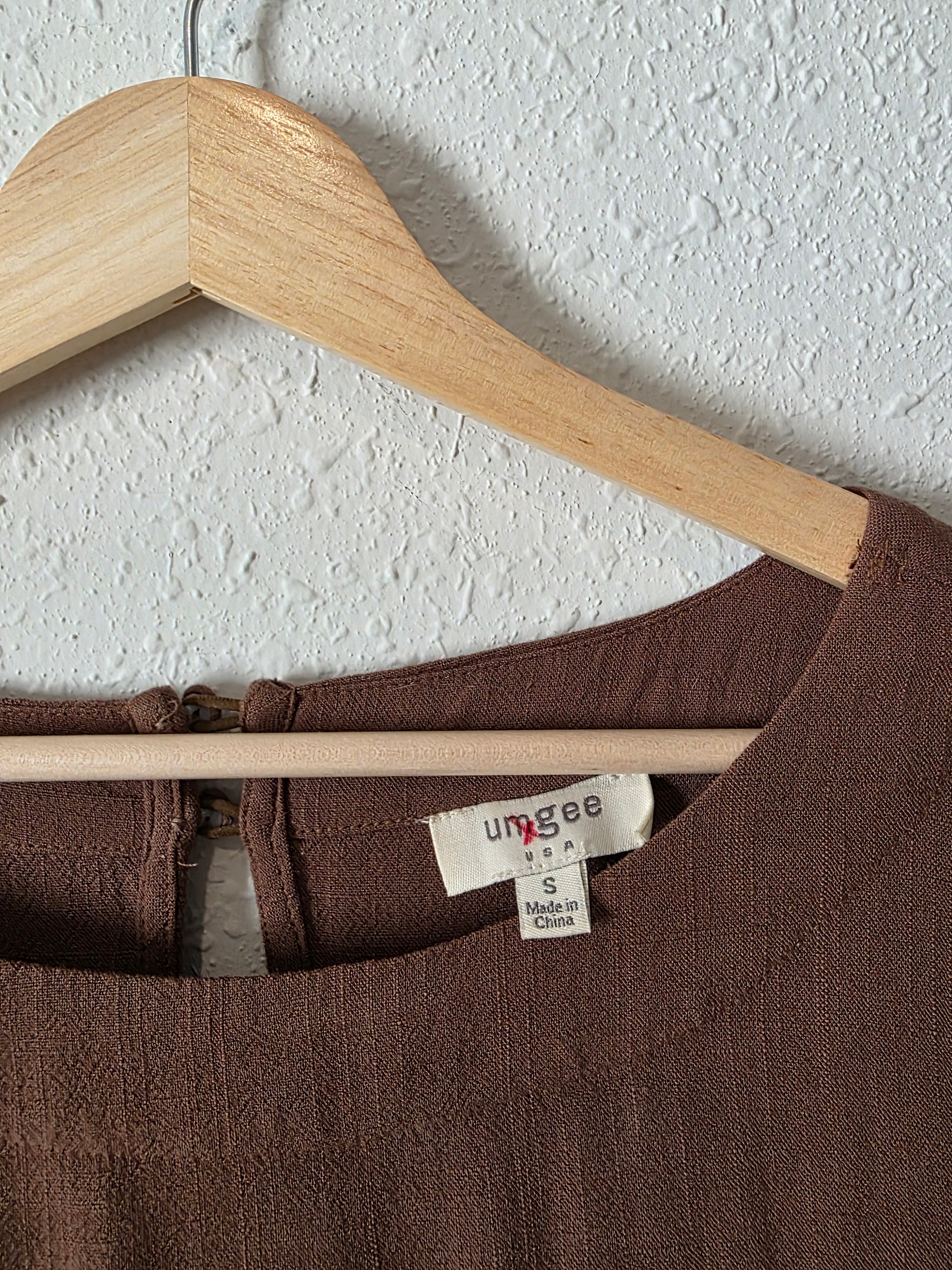 Umgee Brown Linen Cotton Tunic (S)