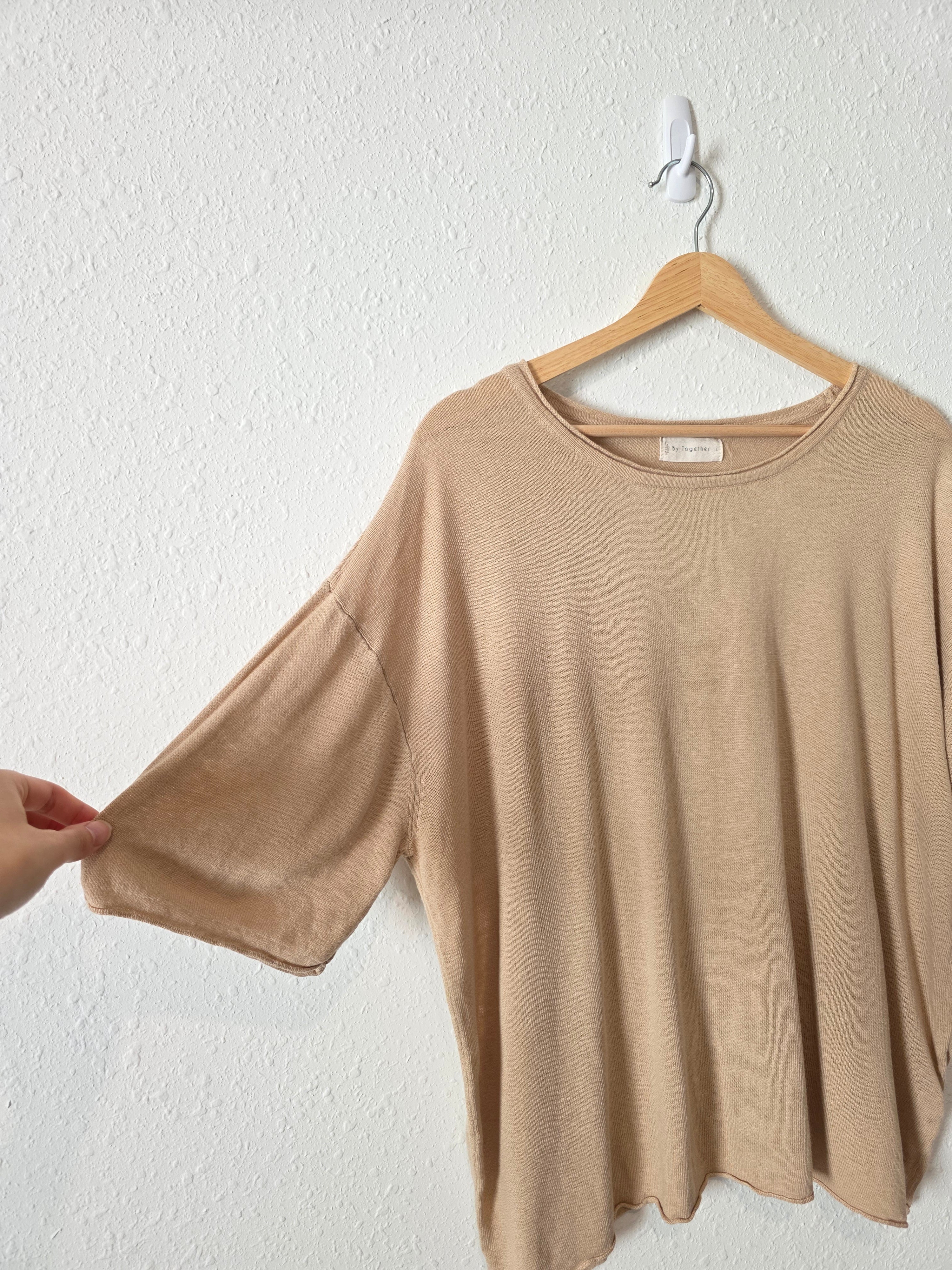 By Together Linen Blend Relaxed Tee (L)