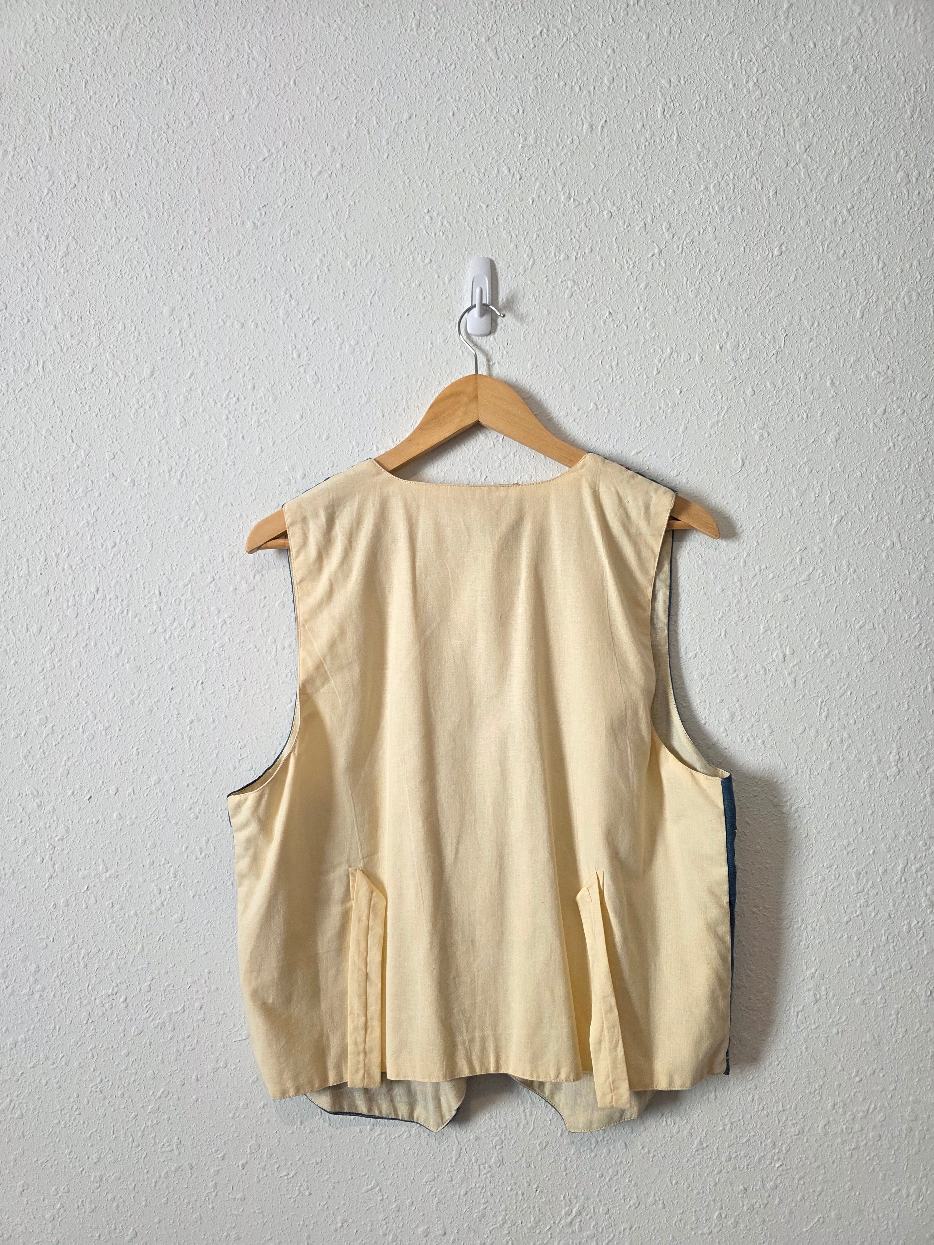 Vintage Floral Embroidered Vest (L)