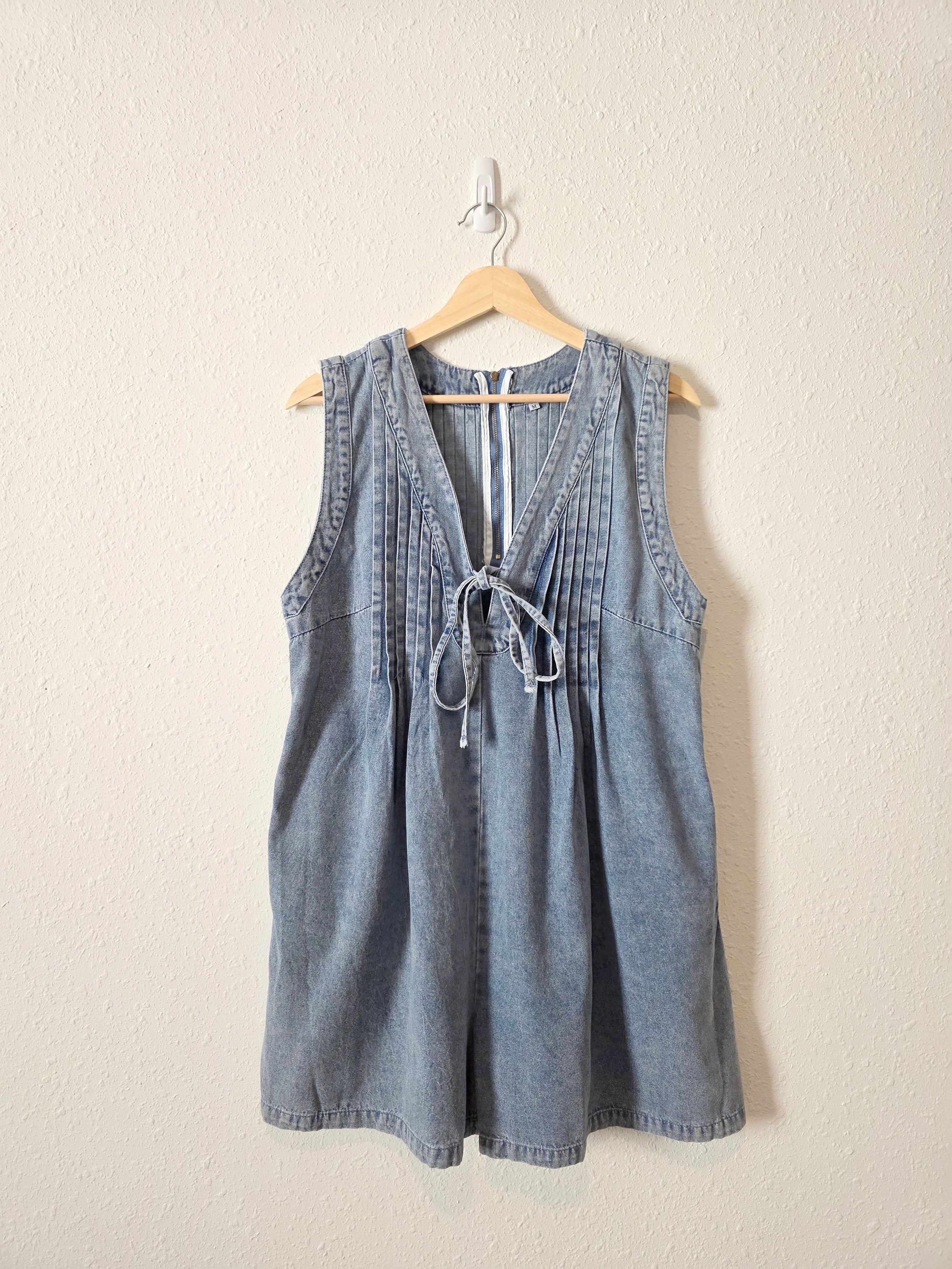 Tie Front Denim Romper (M)
