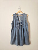 Tie Front Denim Romper (M)