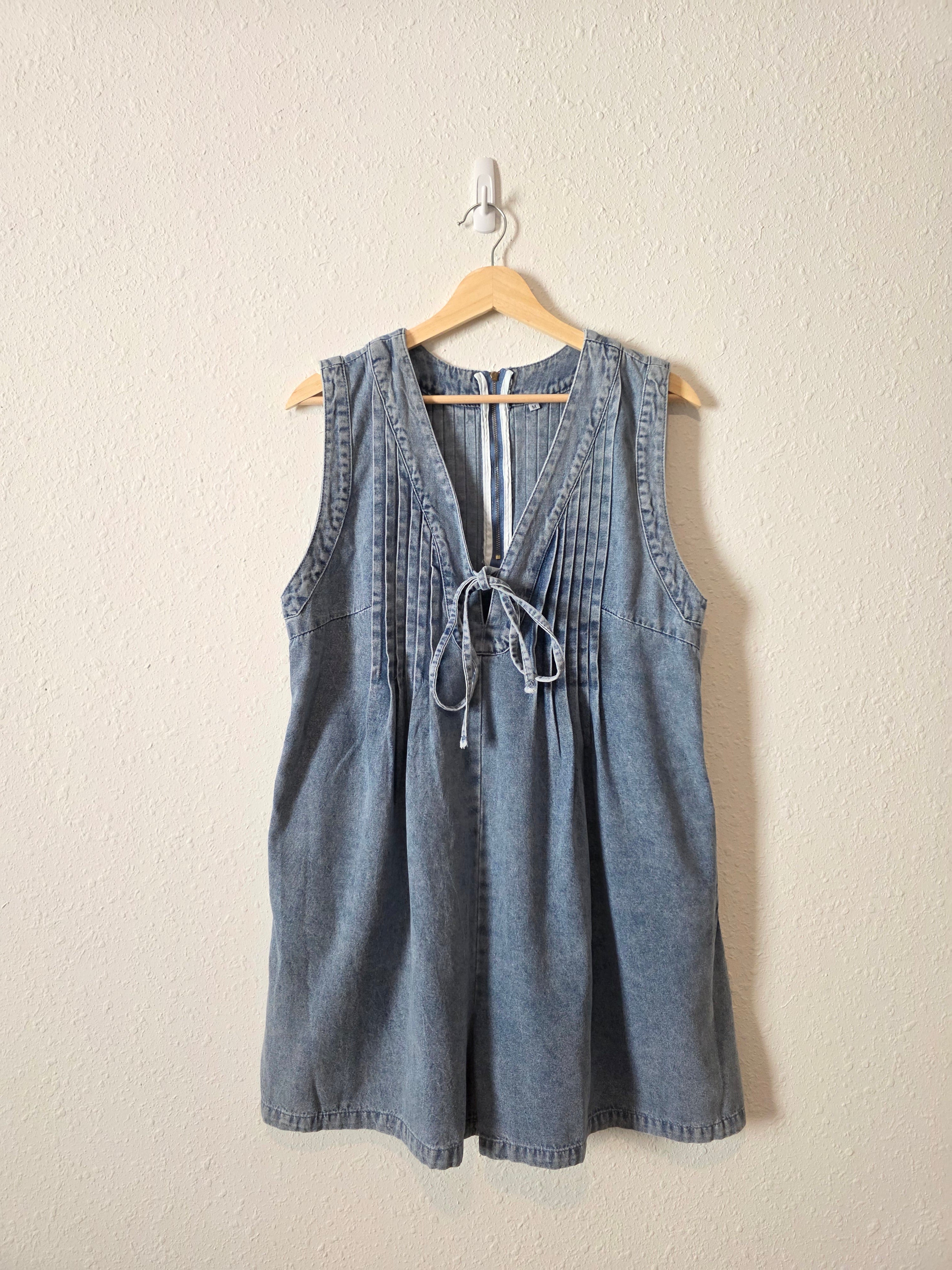 Tie Front Denim Romper (M)
