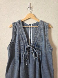 Tie Front Denim Romper (M)
