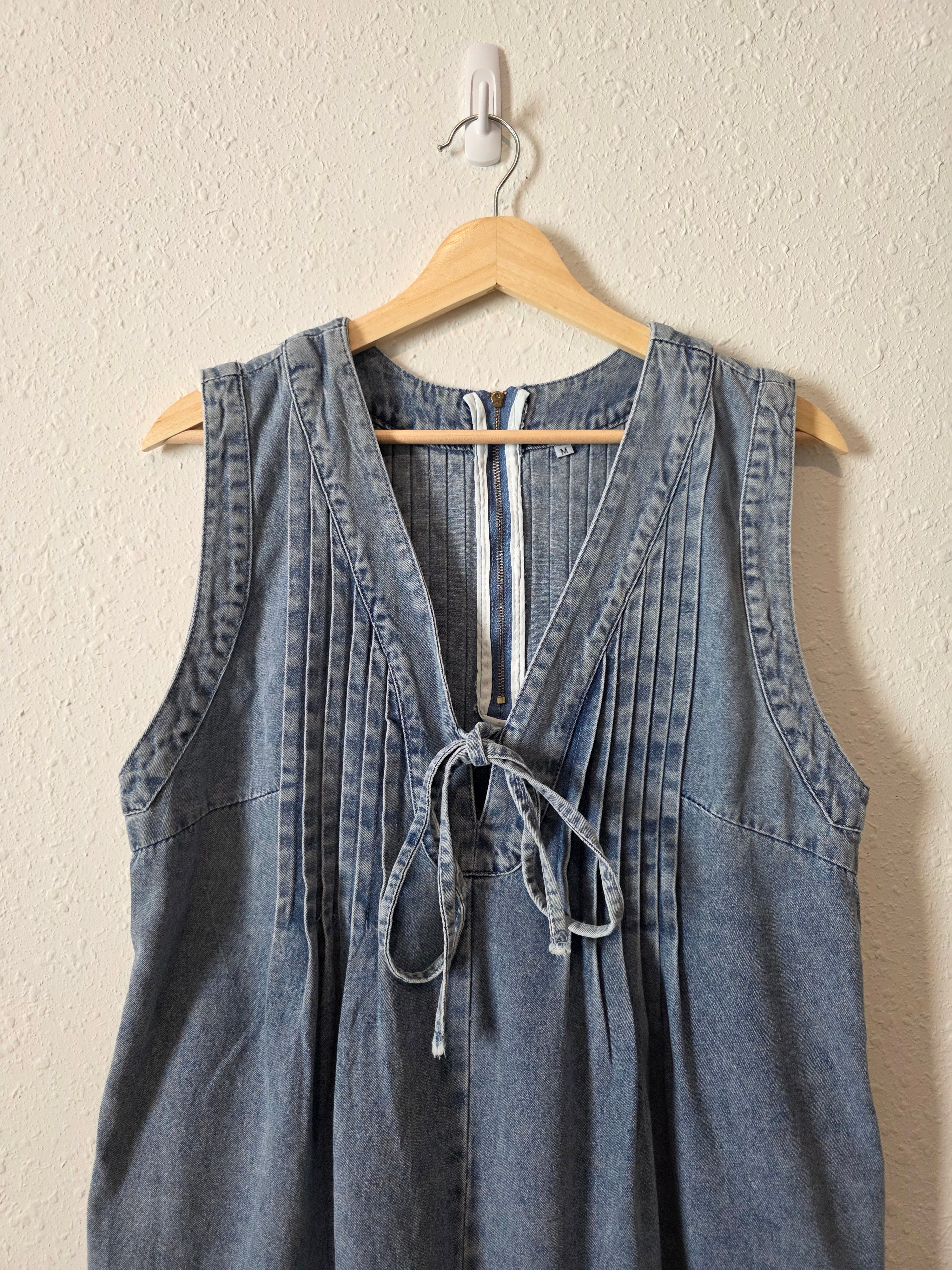 Tie Front Denim Romper (M)