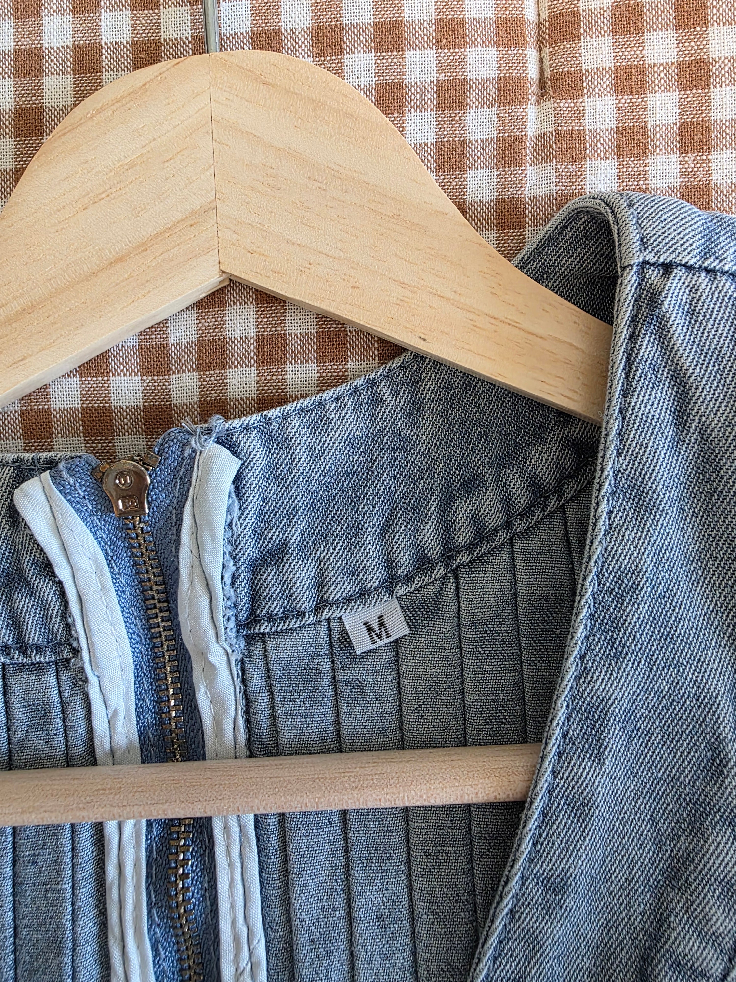 Tie Front Denim Romper (M)