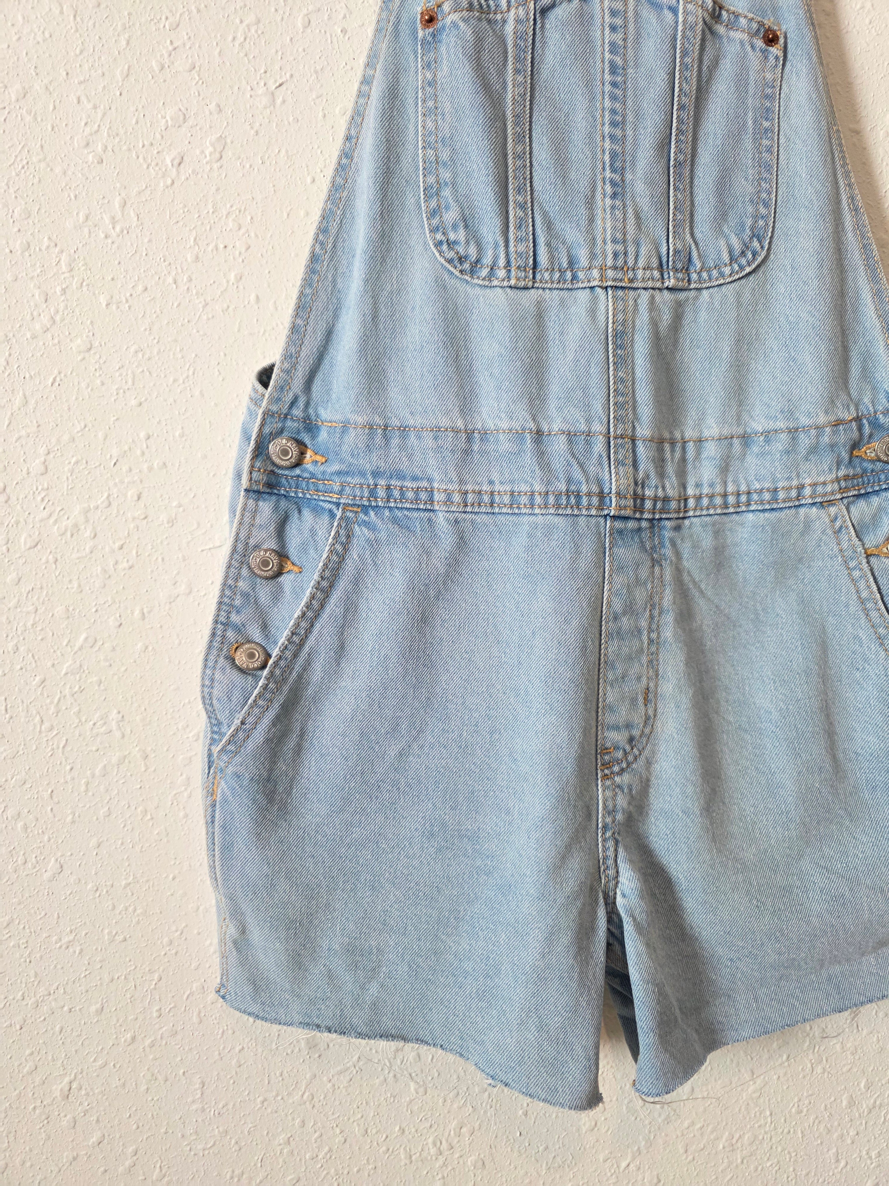 Light Wash Denim Shortalls (S)