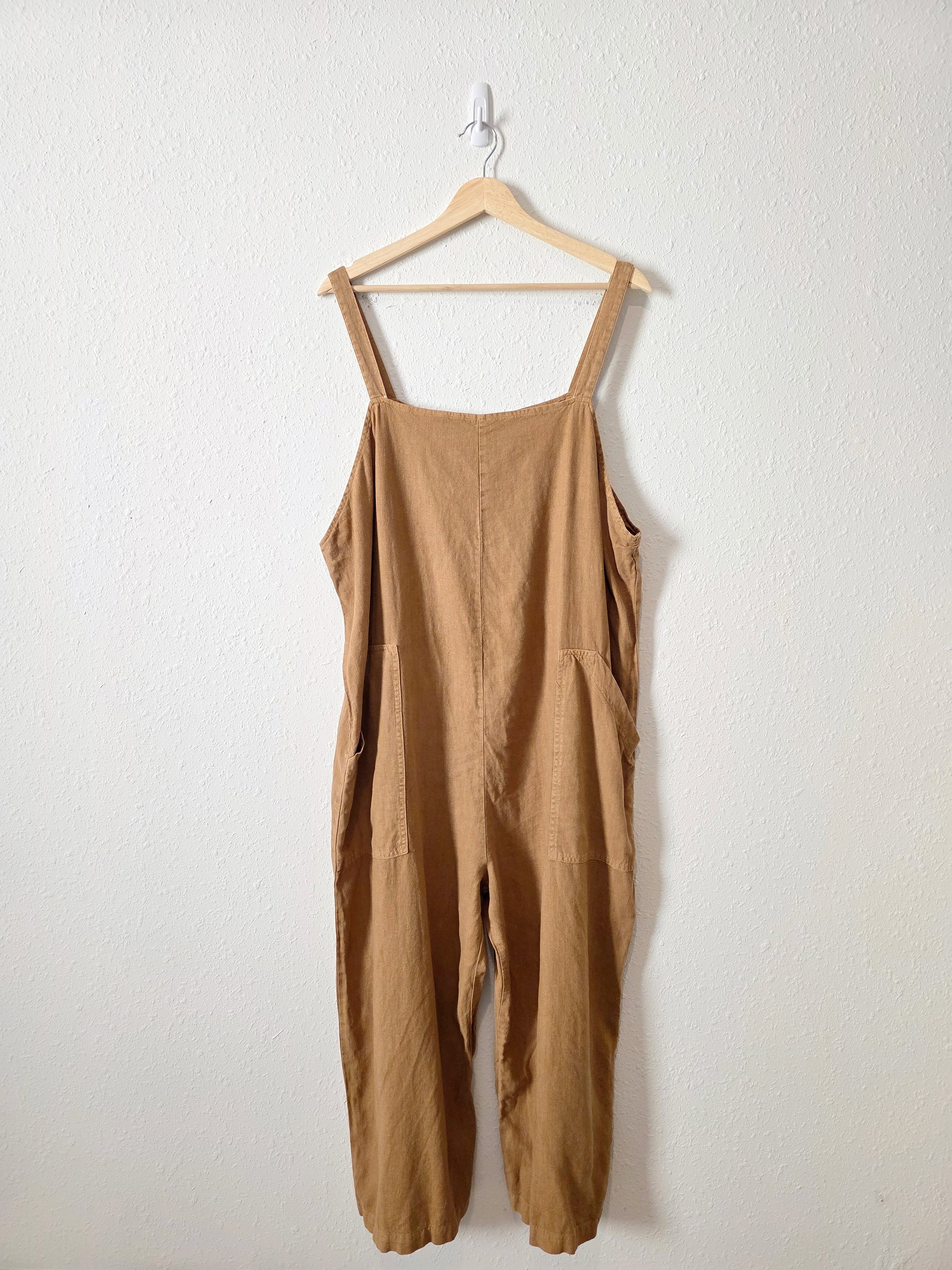 Linen Blend Wide Leg Jumpsuit (XL)