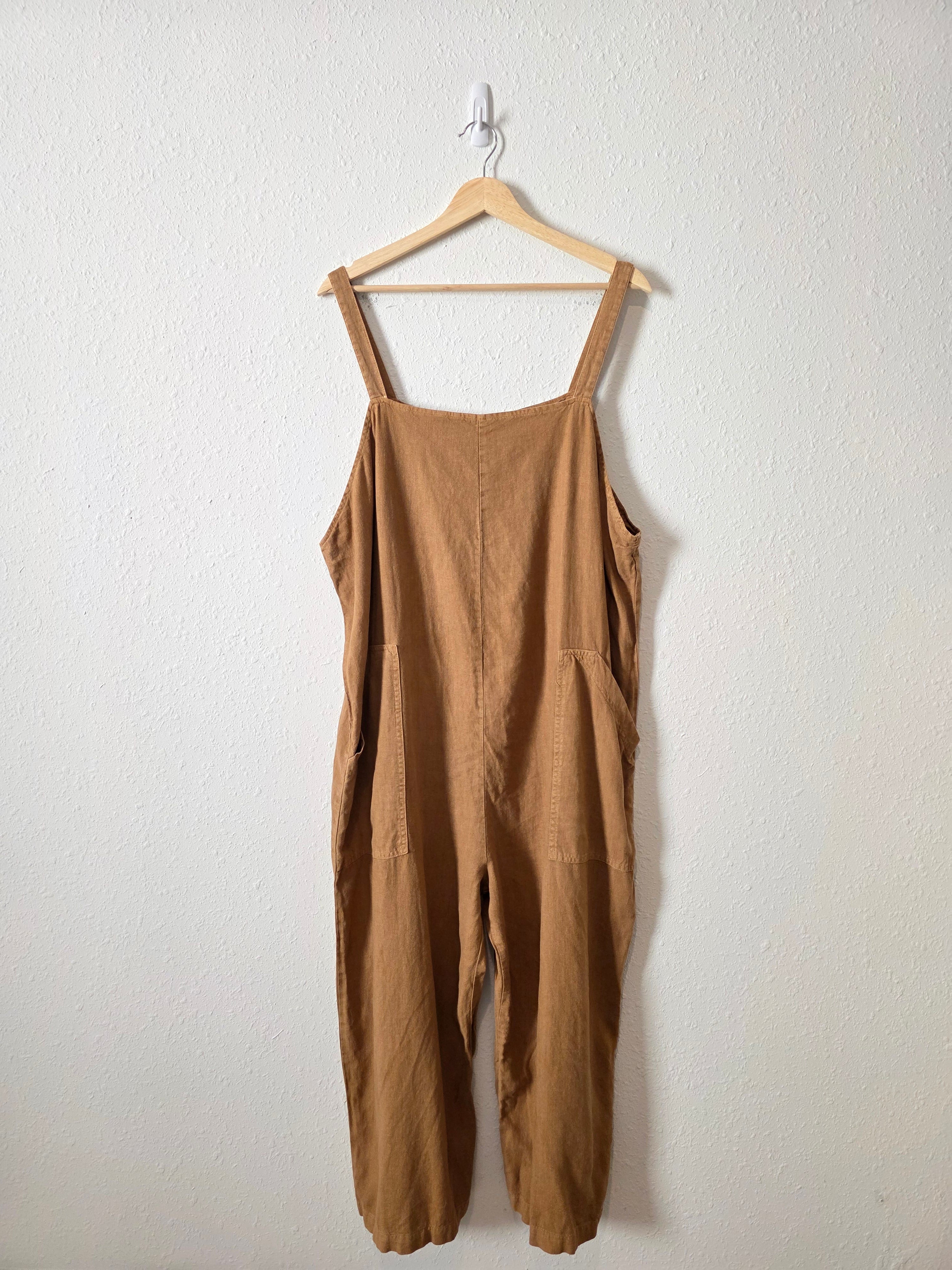 Linen Blend Wide Leg Jumpsuit (XL)