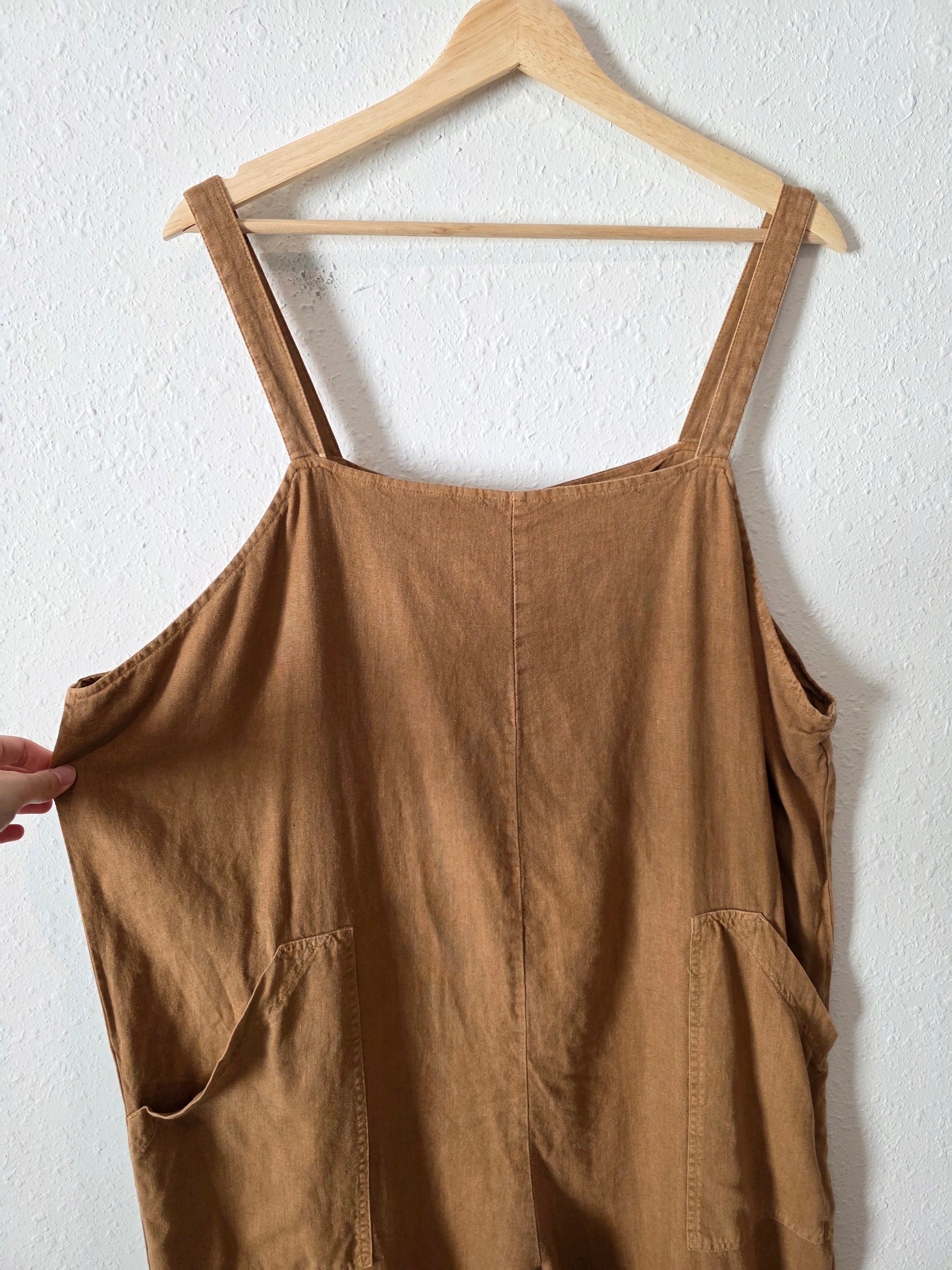Linen Blend Wide Leg Jumpsuit (XL)