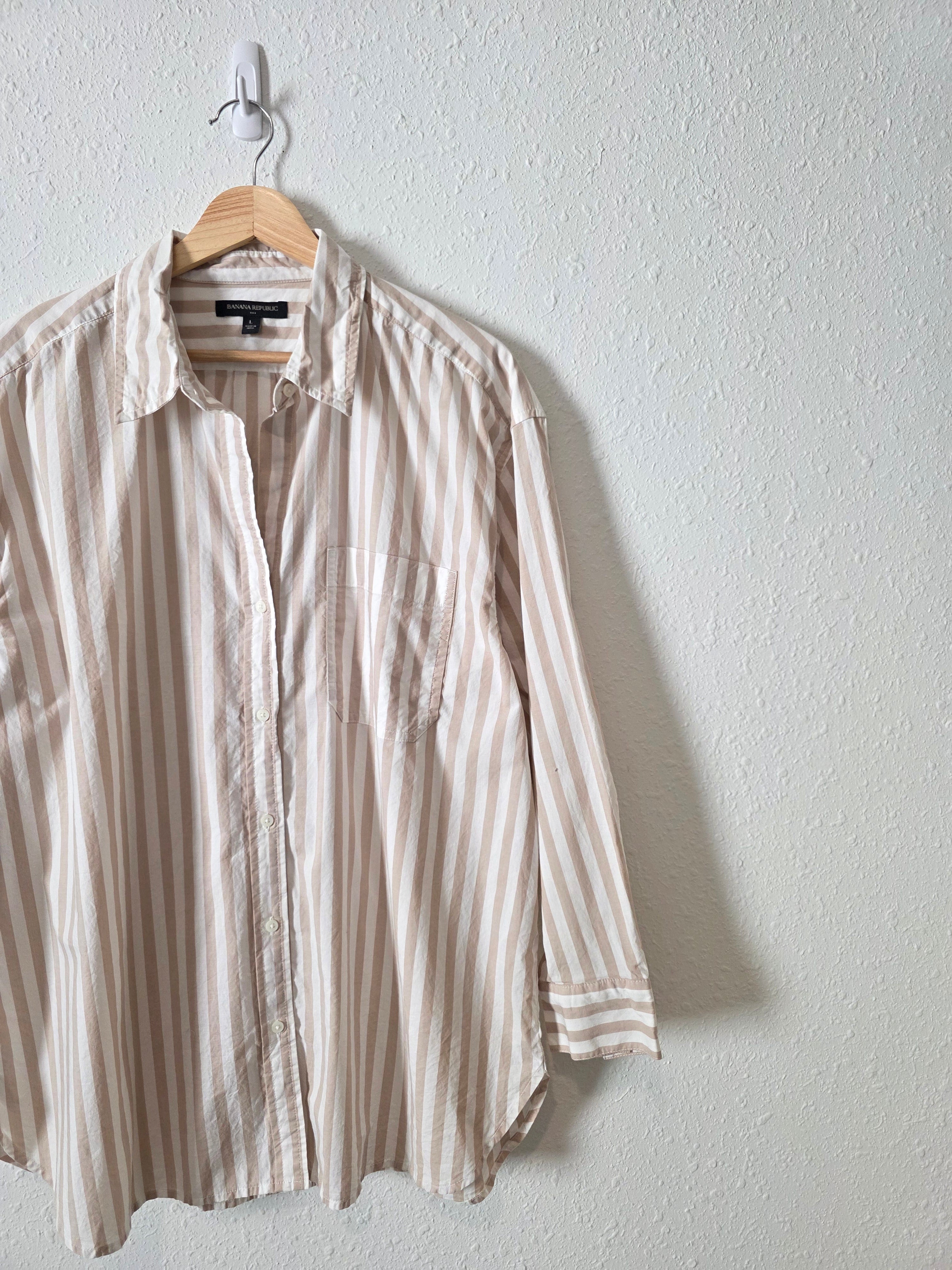 Banana Republic Striped Button Up (L)