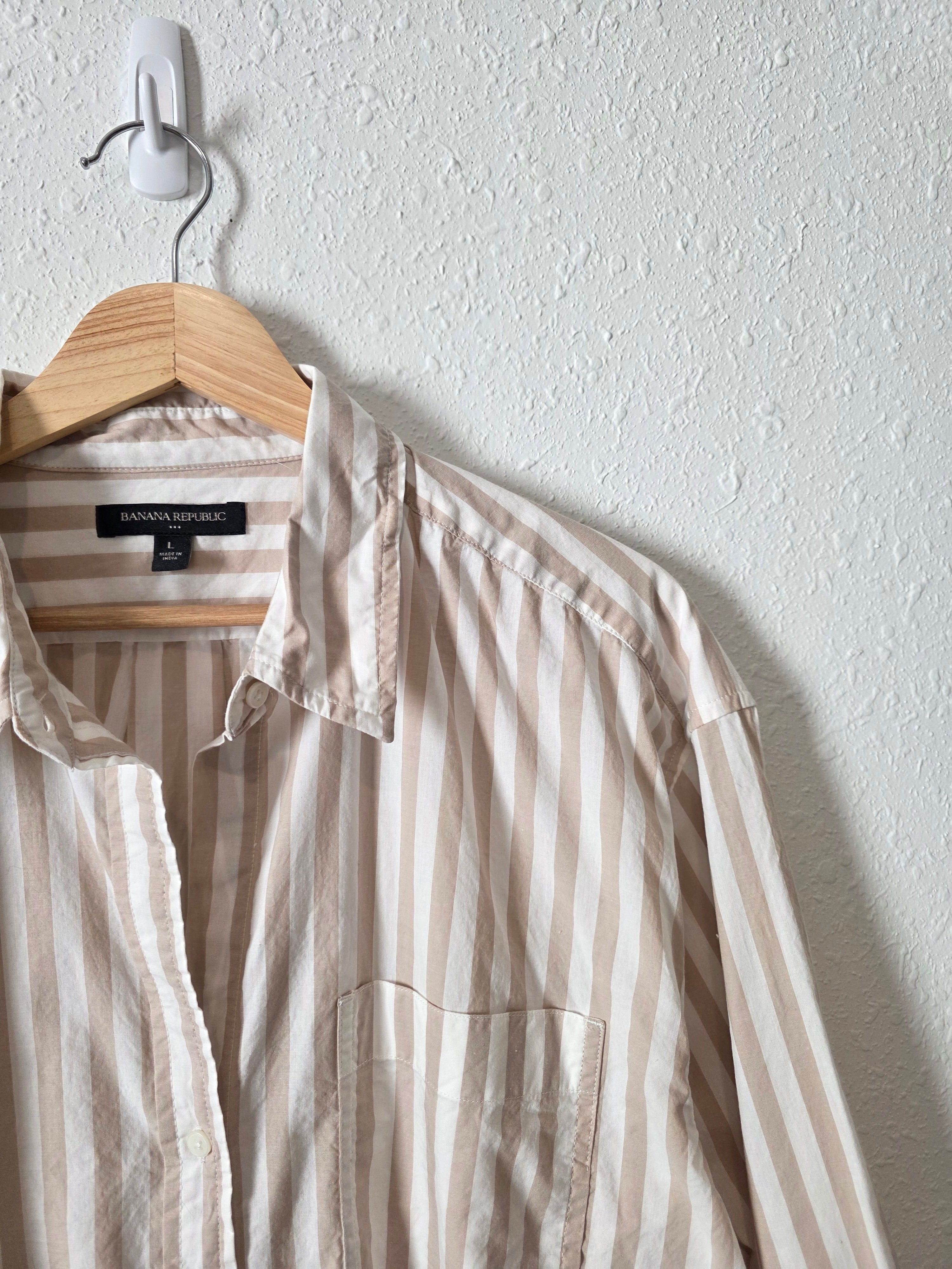Banana Republic Striped Button Up (L)