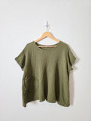 Olive Cotton Muslin Top (XXL)