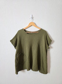 Olive Cotton Muslin Top (XXL)