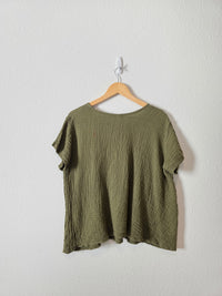 Olive Cotton Muslin Top (XXL)