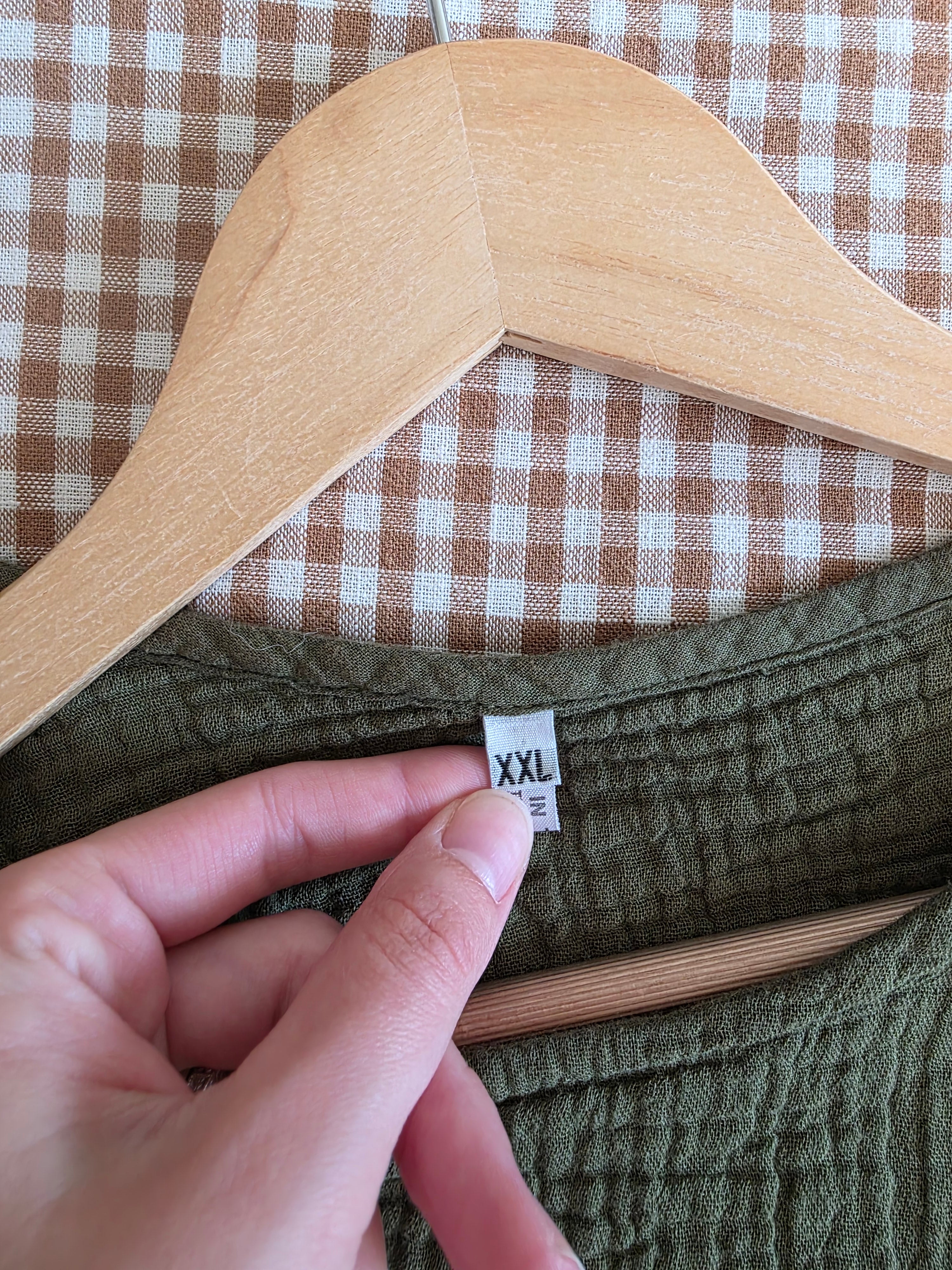 Olive Cotton Muslin Top (XXL)