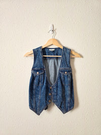 Denim Button Front Vest (S)