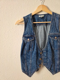 Denim Button Front Vest (S)