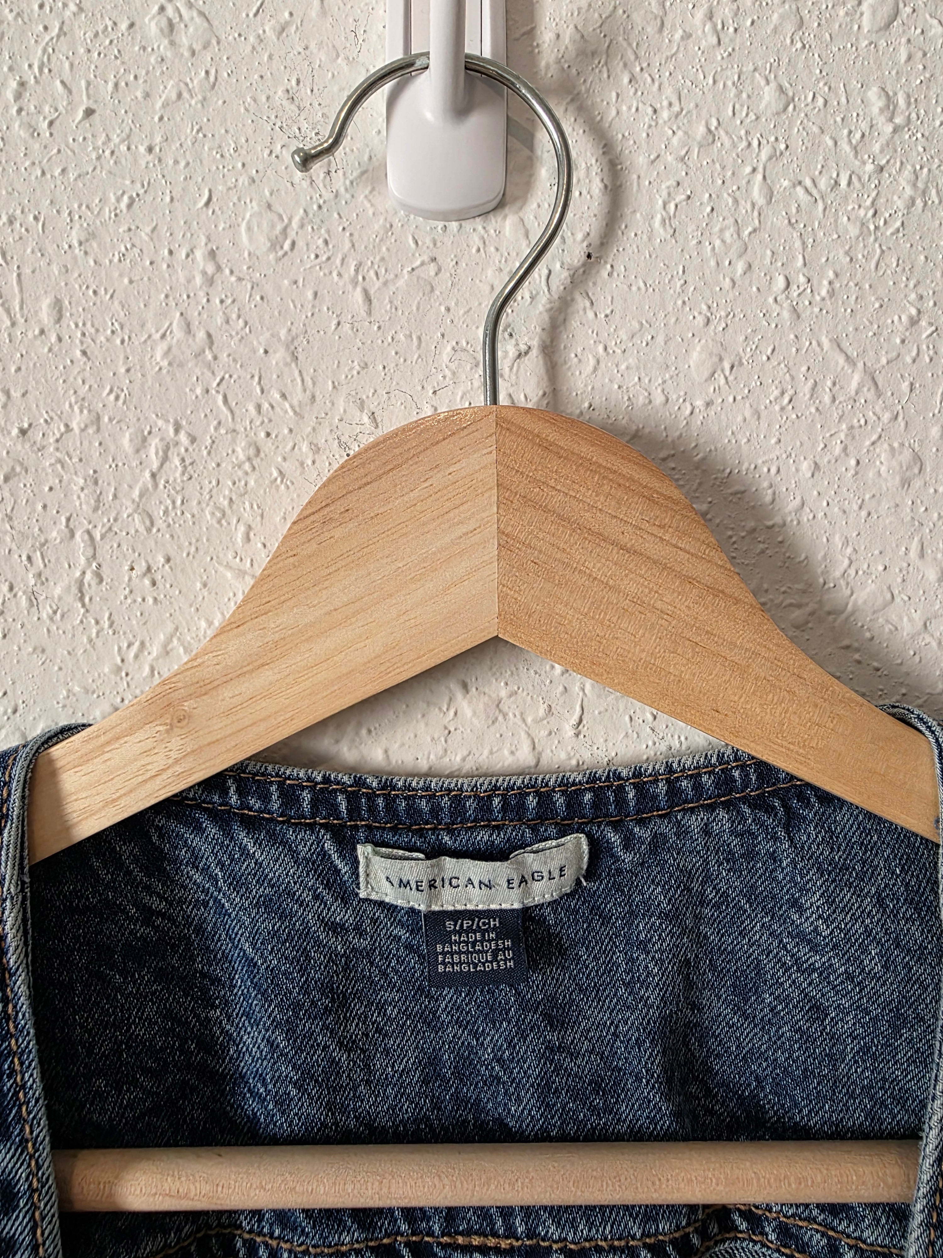 Denim Button Front Vest (S)