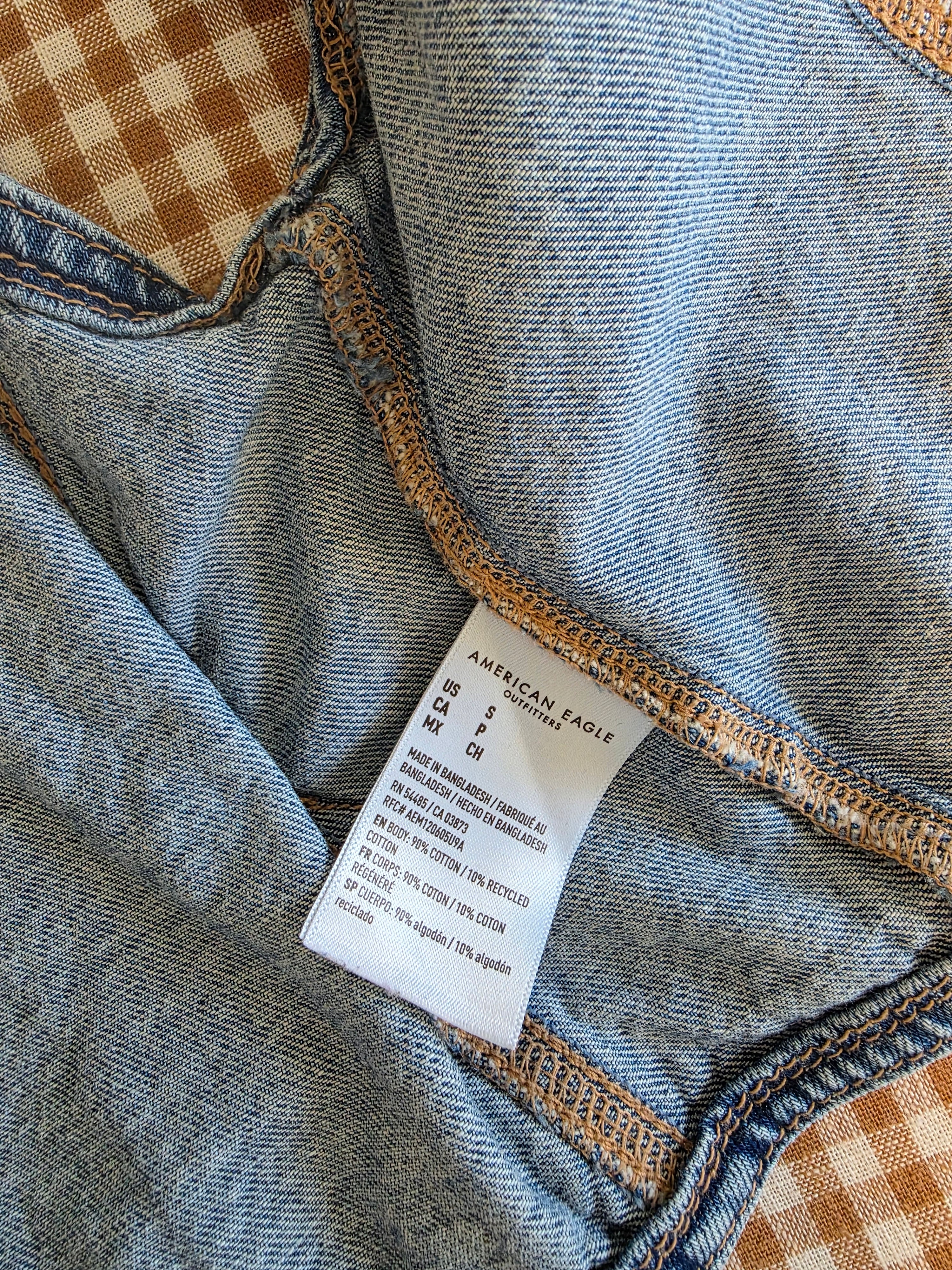 Denim Button Front Vest (S)