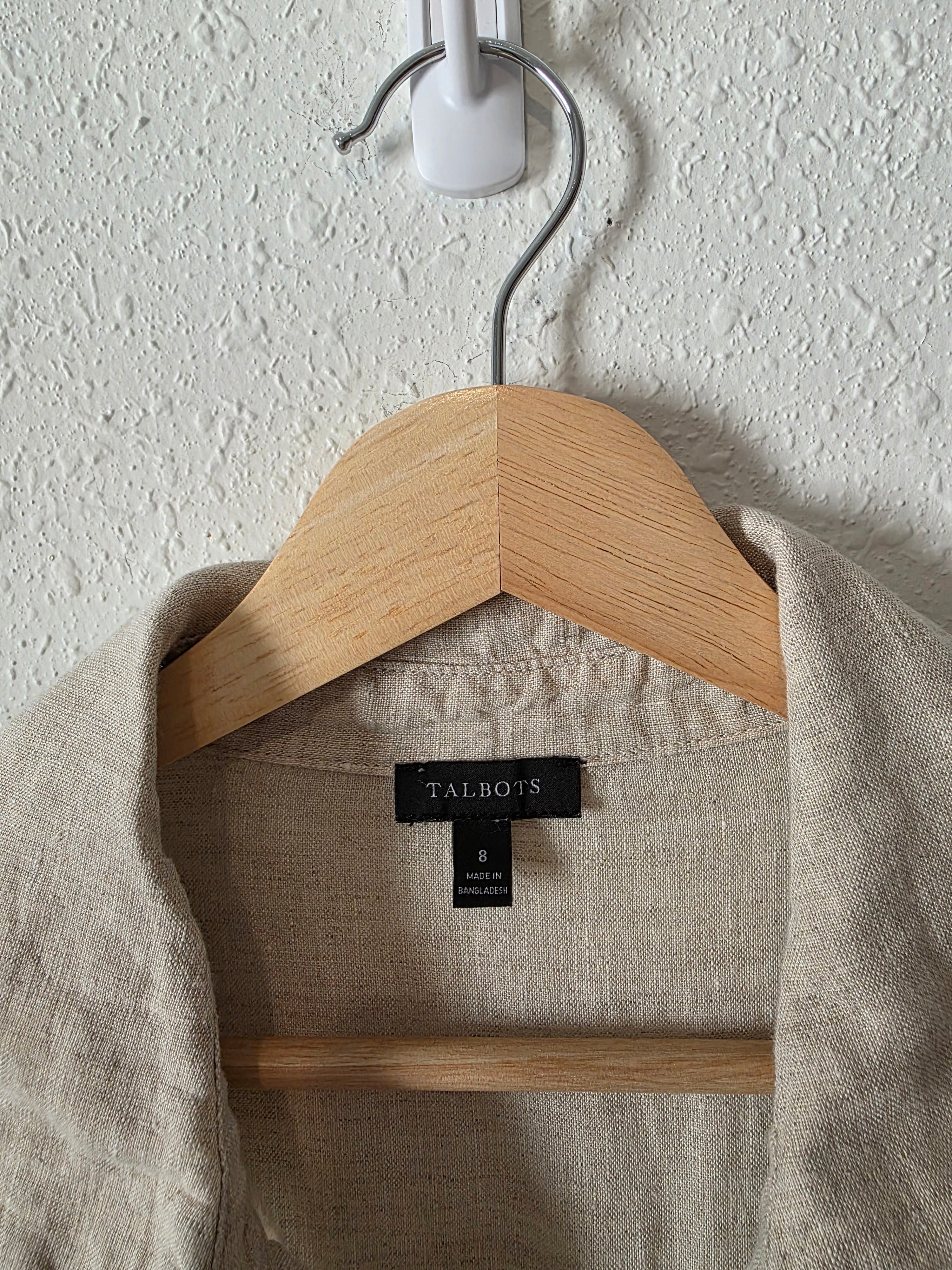 Linen Button Front Midi Dress (8)