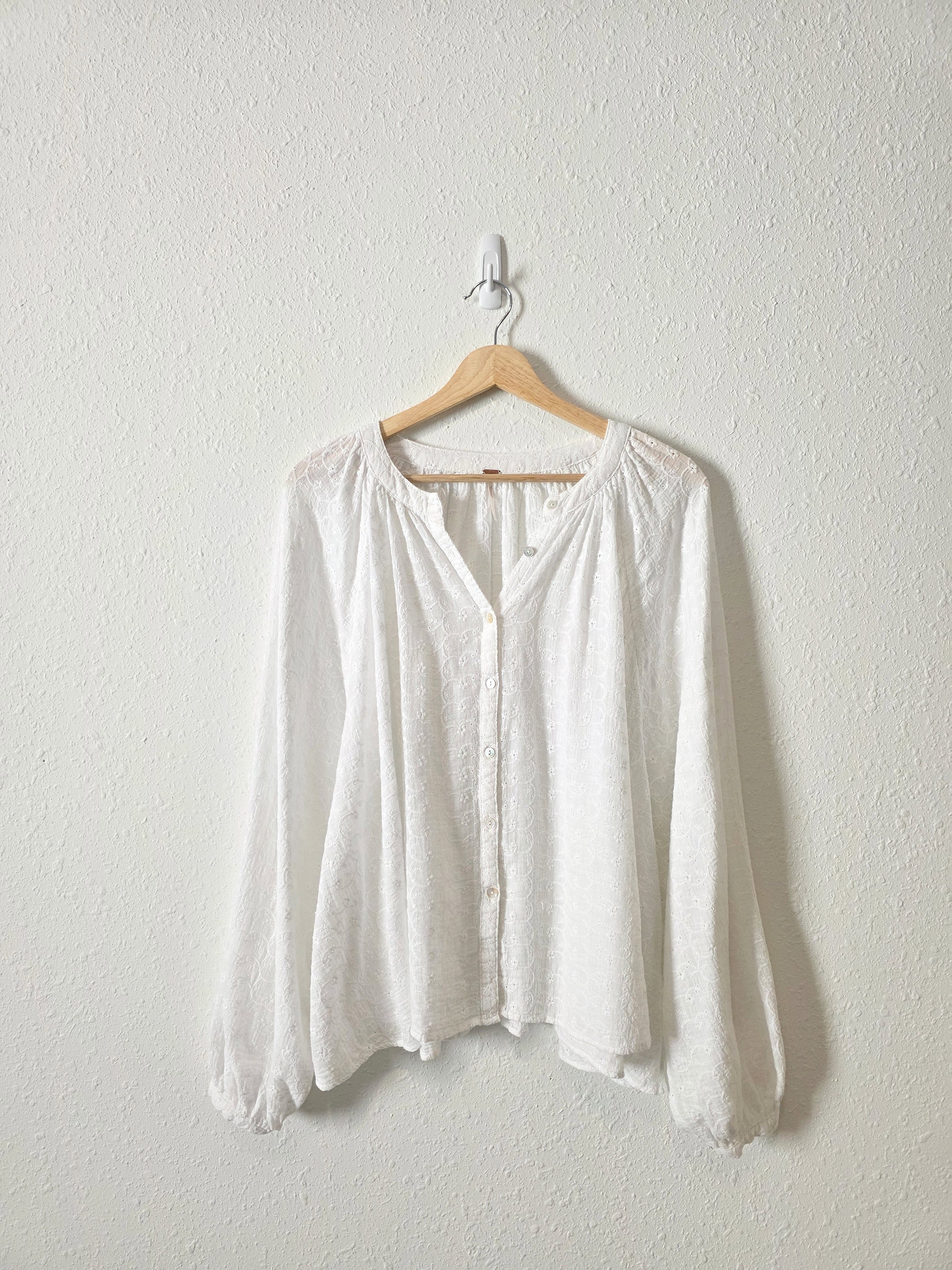 Free People Floral Embroidered Top (L)