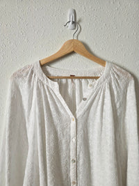 Free People Floral Embroidered Top (L)