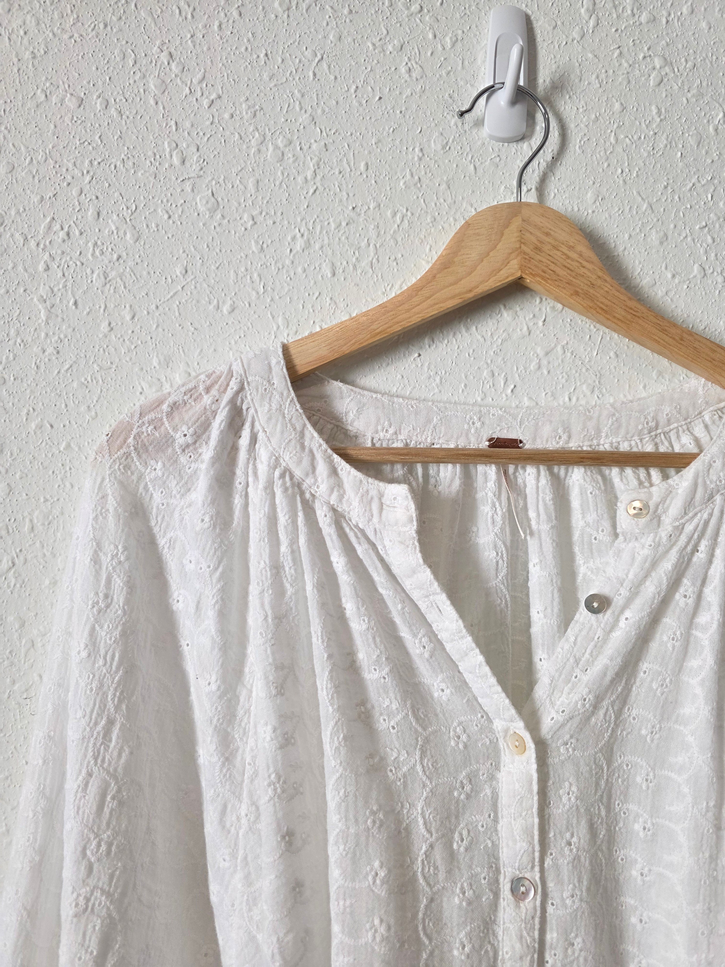 Free People Floral Embroidered Top (L)