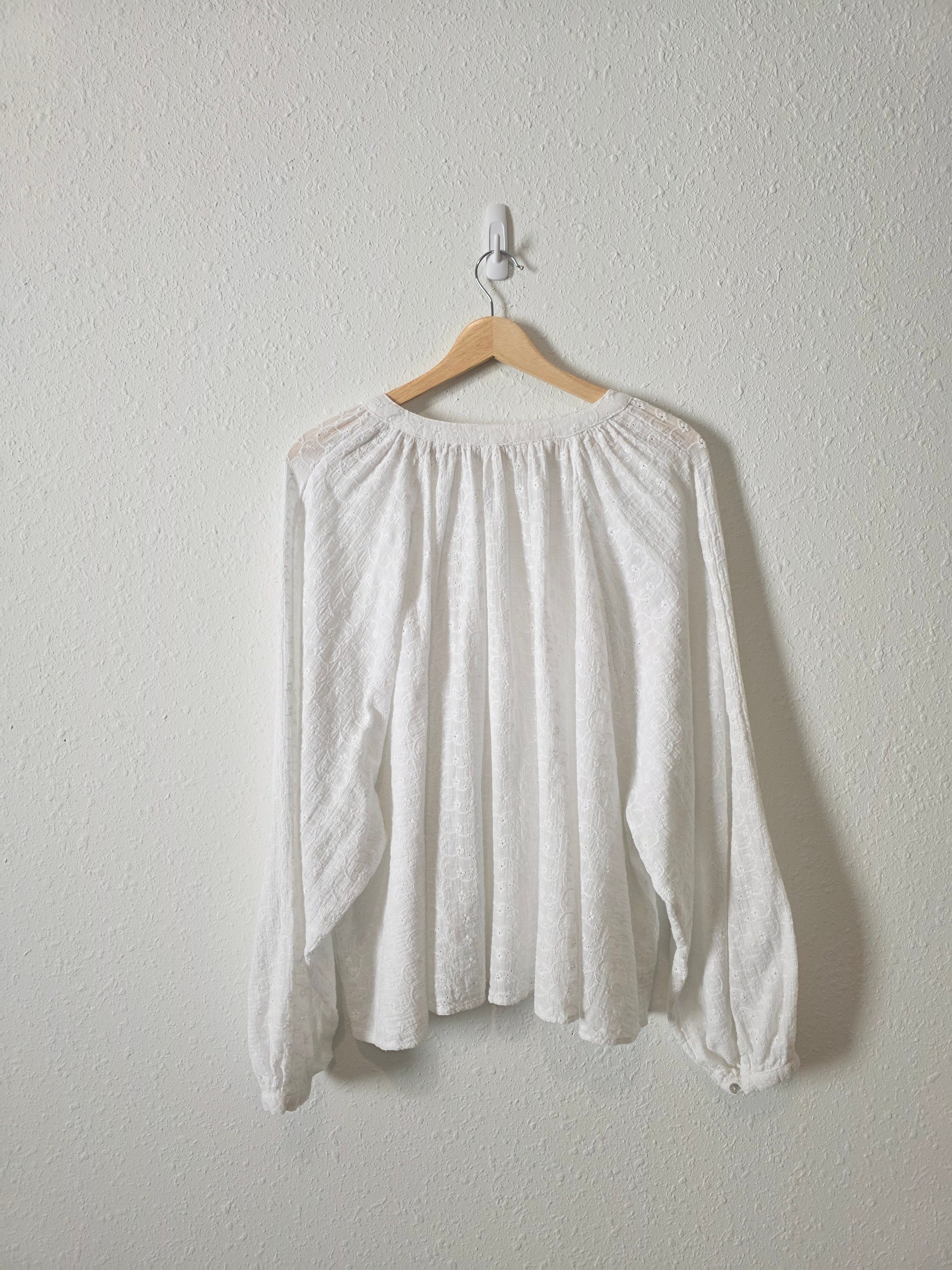 Free People Floral Embroidered Top (L)