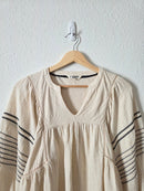 Oat Puff Sleeve Embroidered Top (S)