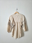 Oat Puff Sleeve Embroidered Top (S)