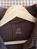 Aerie Brown Gauze Button Up (XXS)