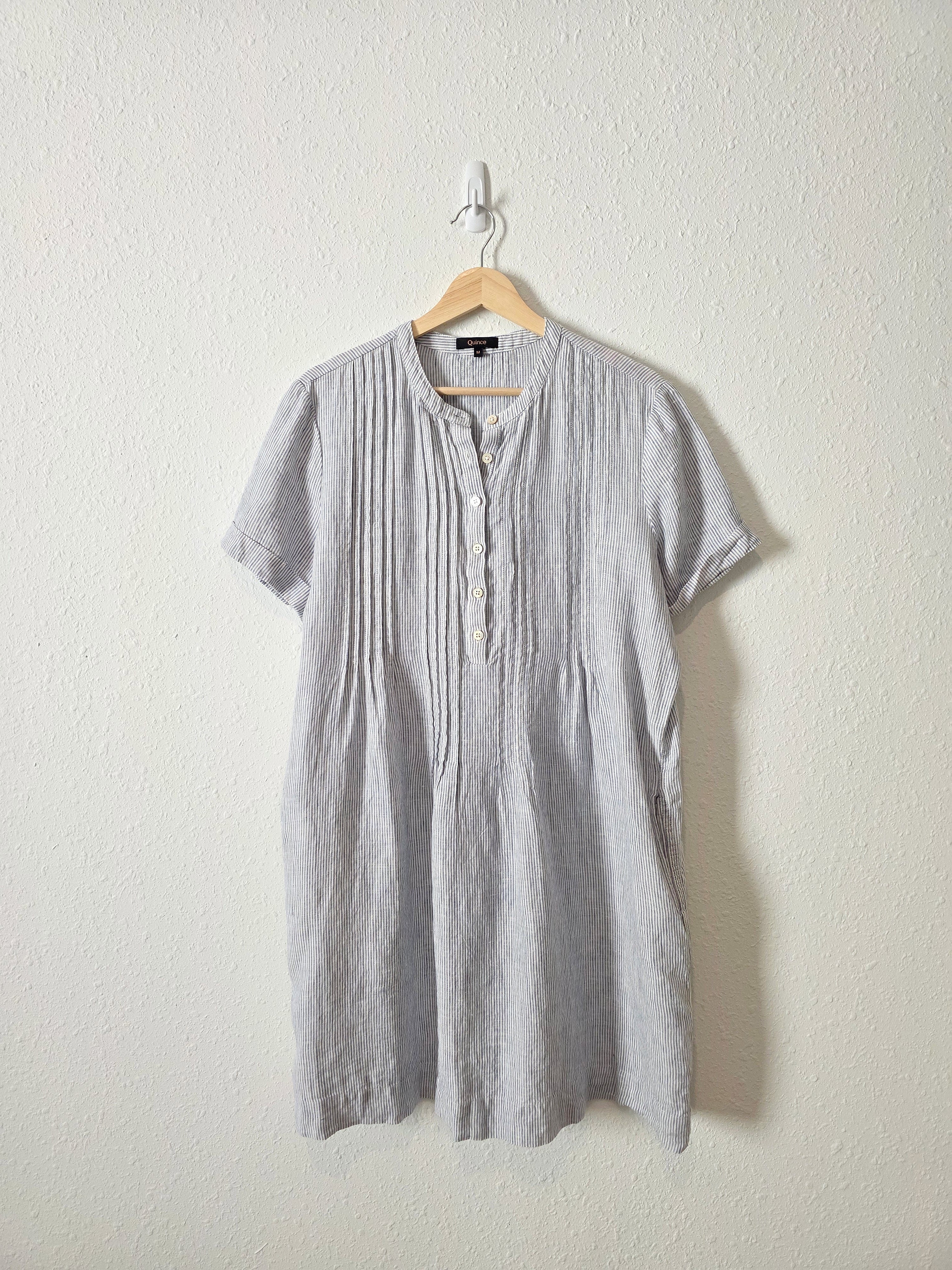Quince Striped Linen Mini Dress (M)