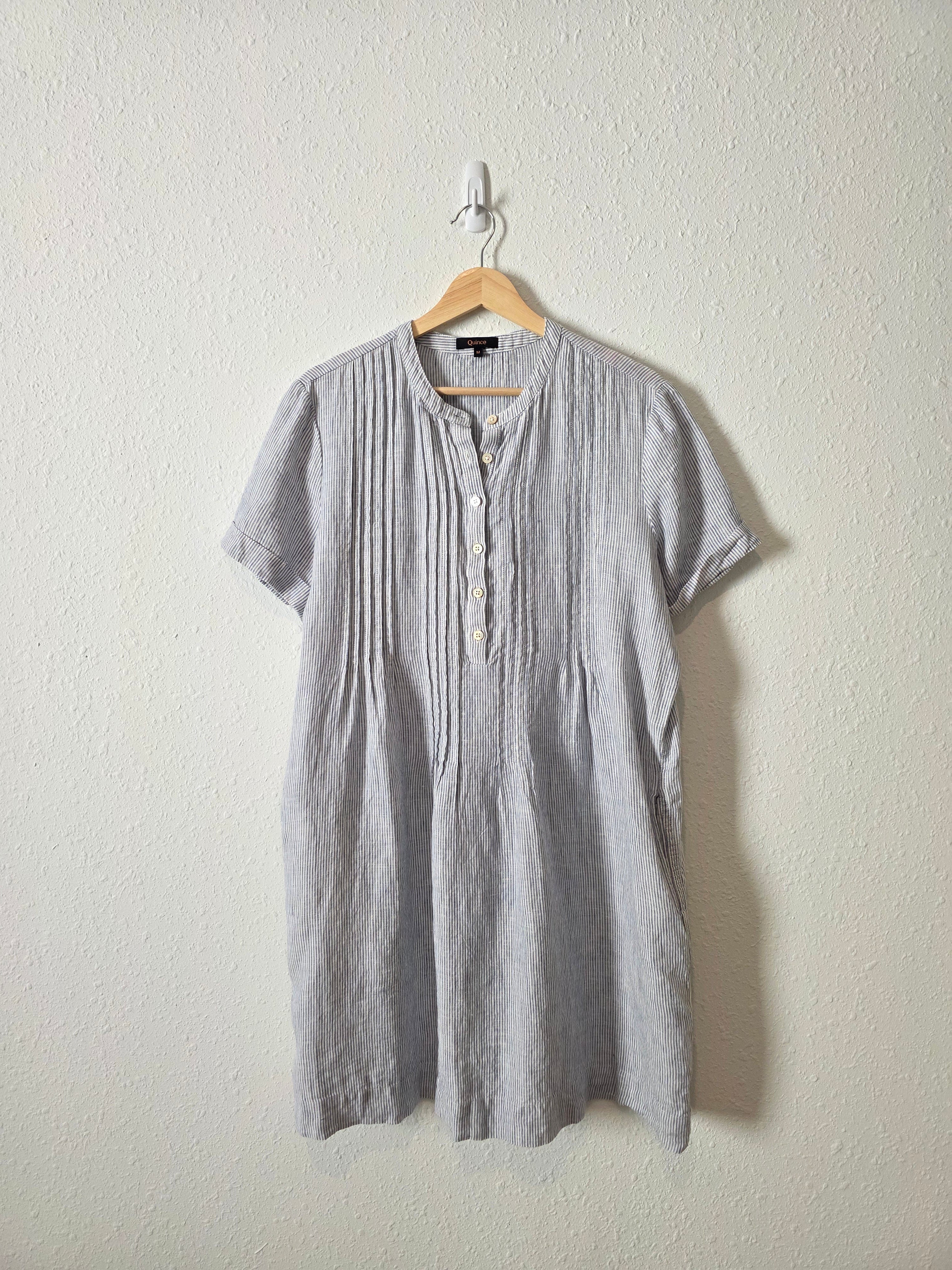 Quince Striped Linen Mini Dress (M)