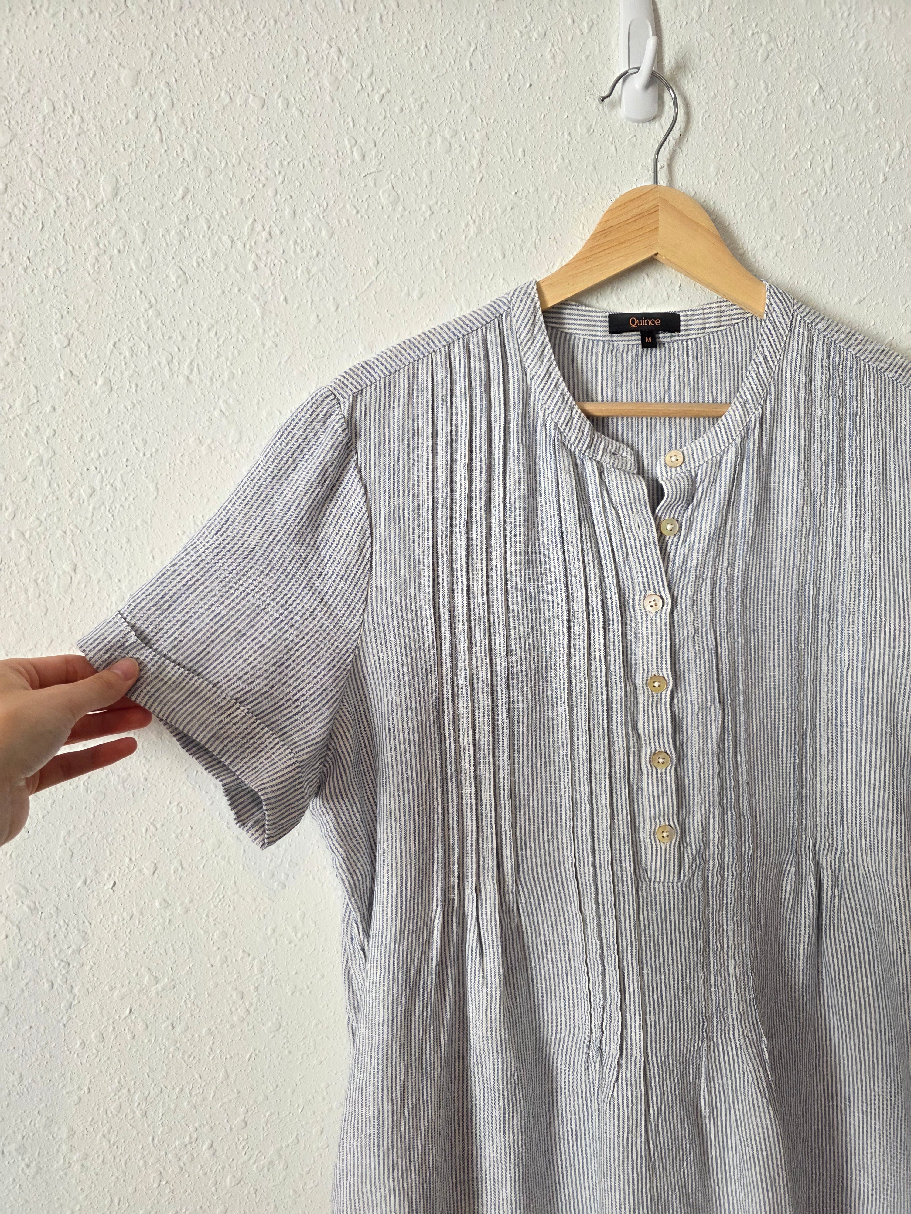 Quince Striped Linen Mini Dress (M)