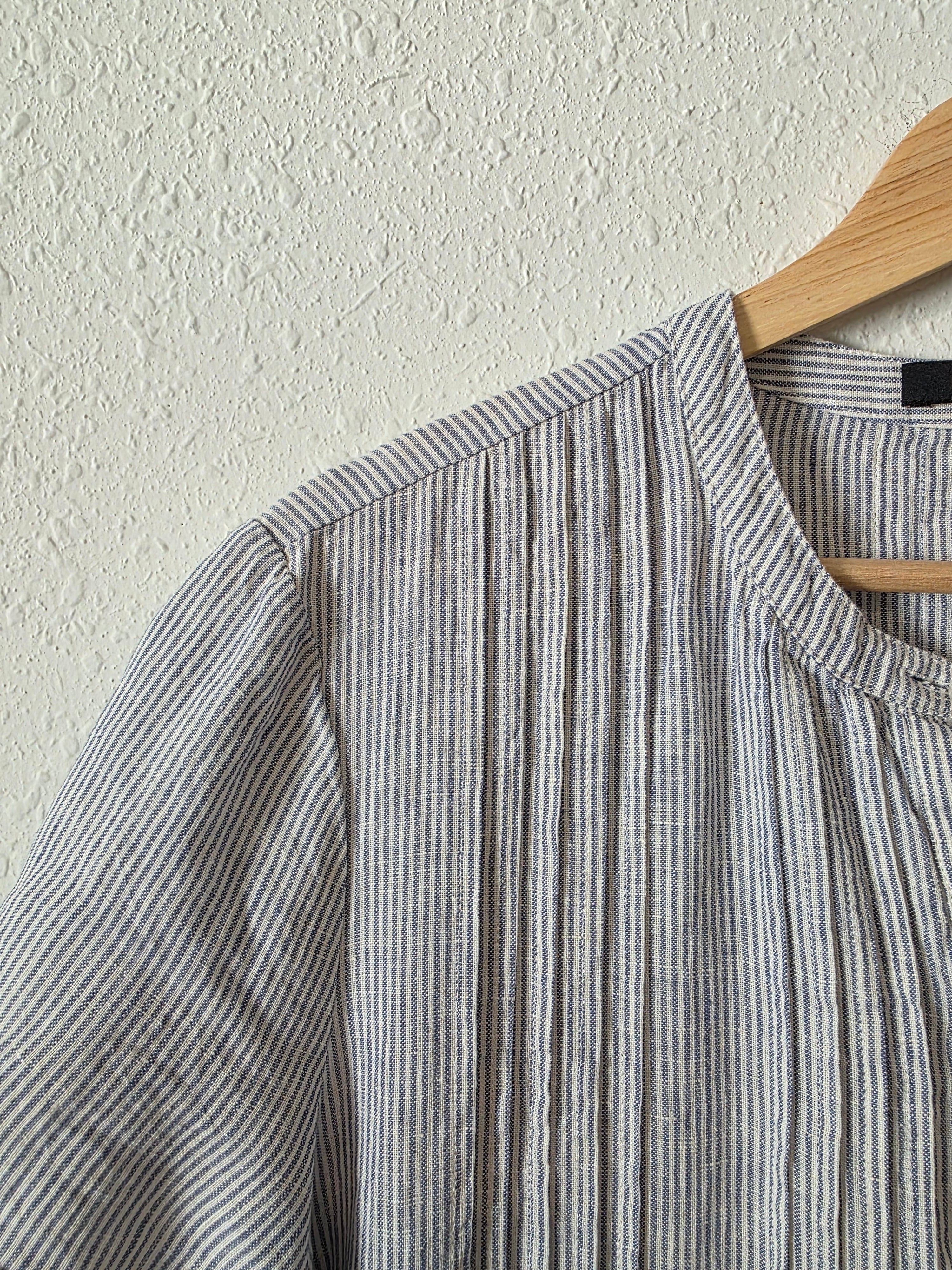 Quince Striped Linen Mini Dress (M)