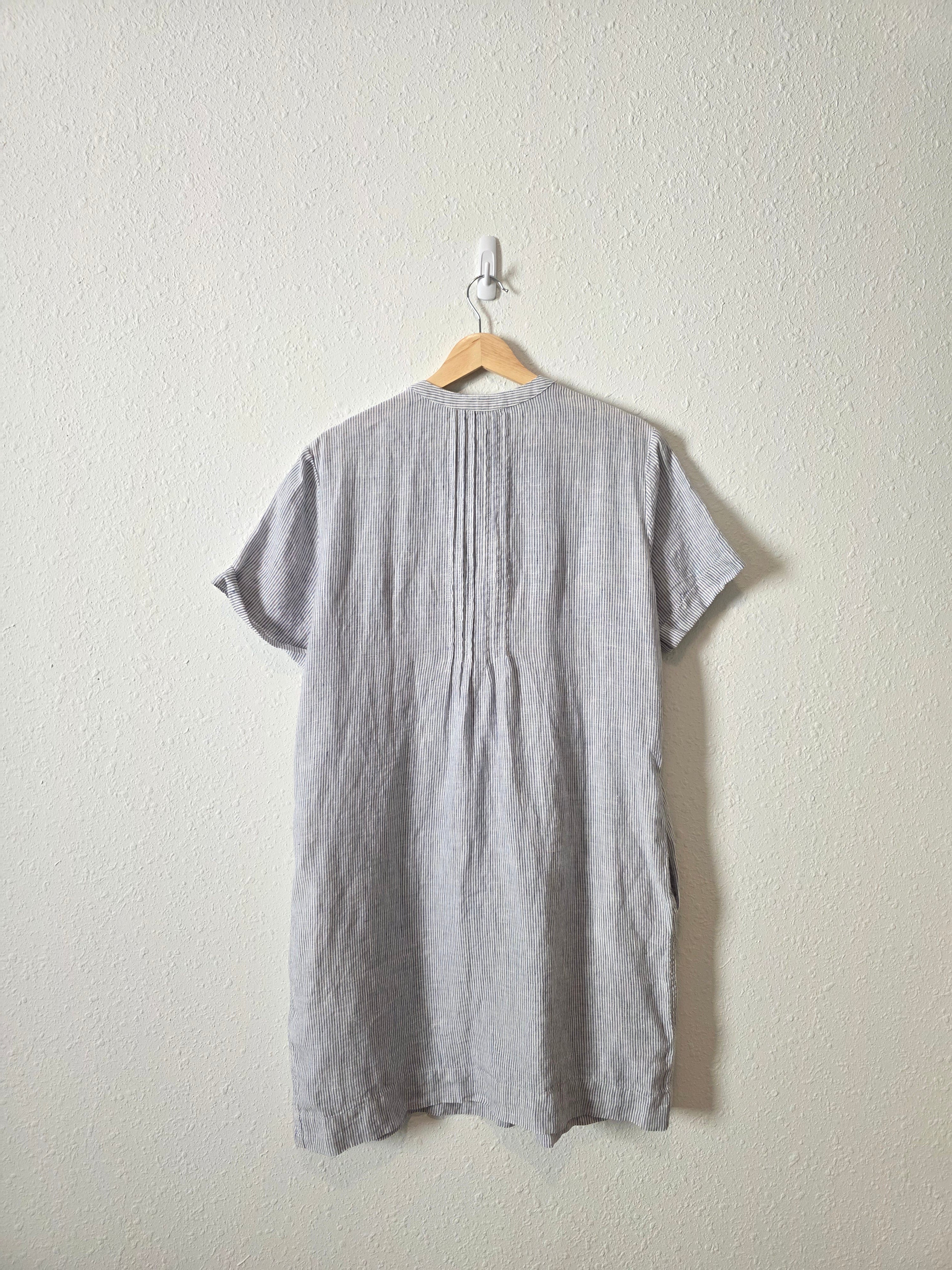 Quince Striped Linen Mini Dress (M)