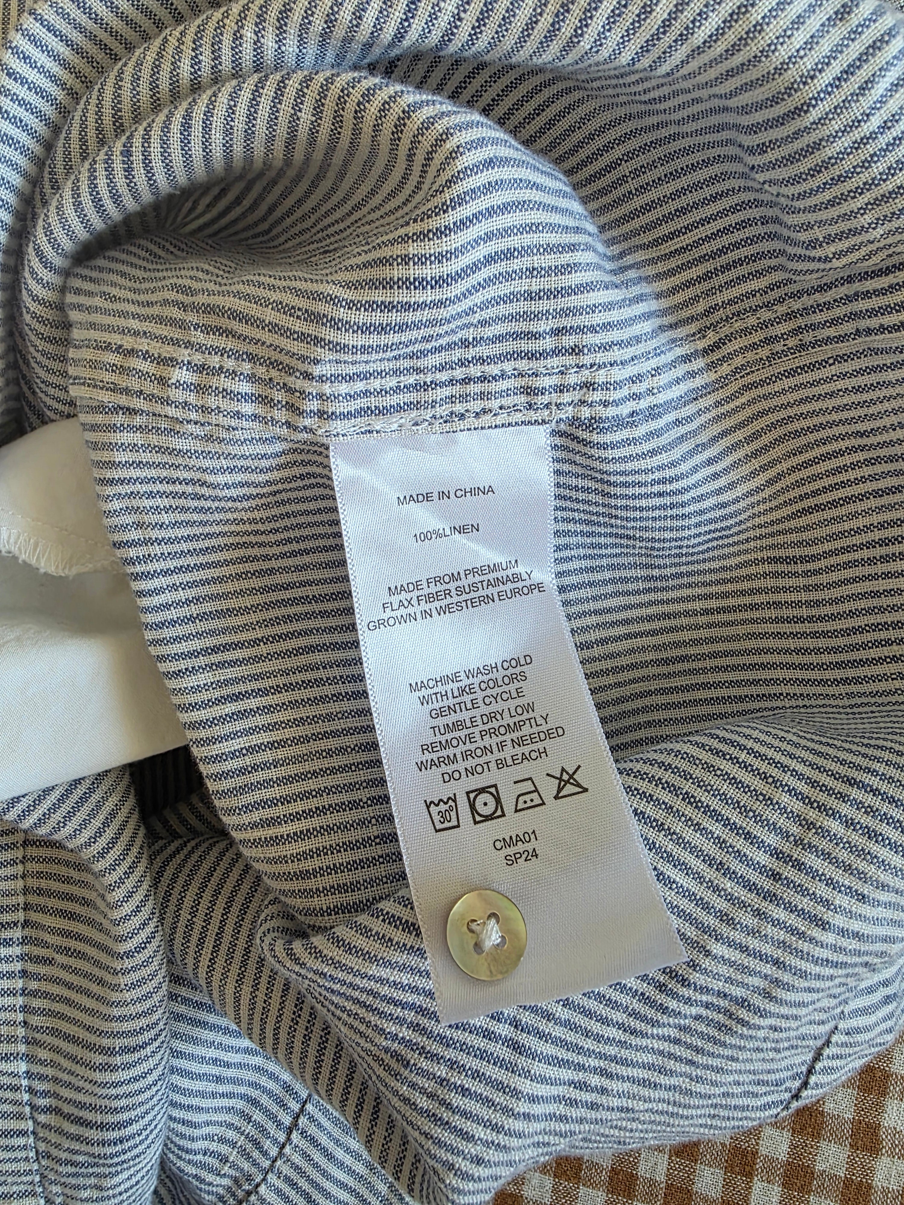 Quince Striped Linen Mini Dress (M)