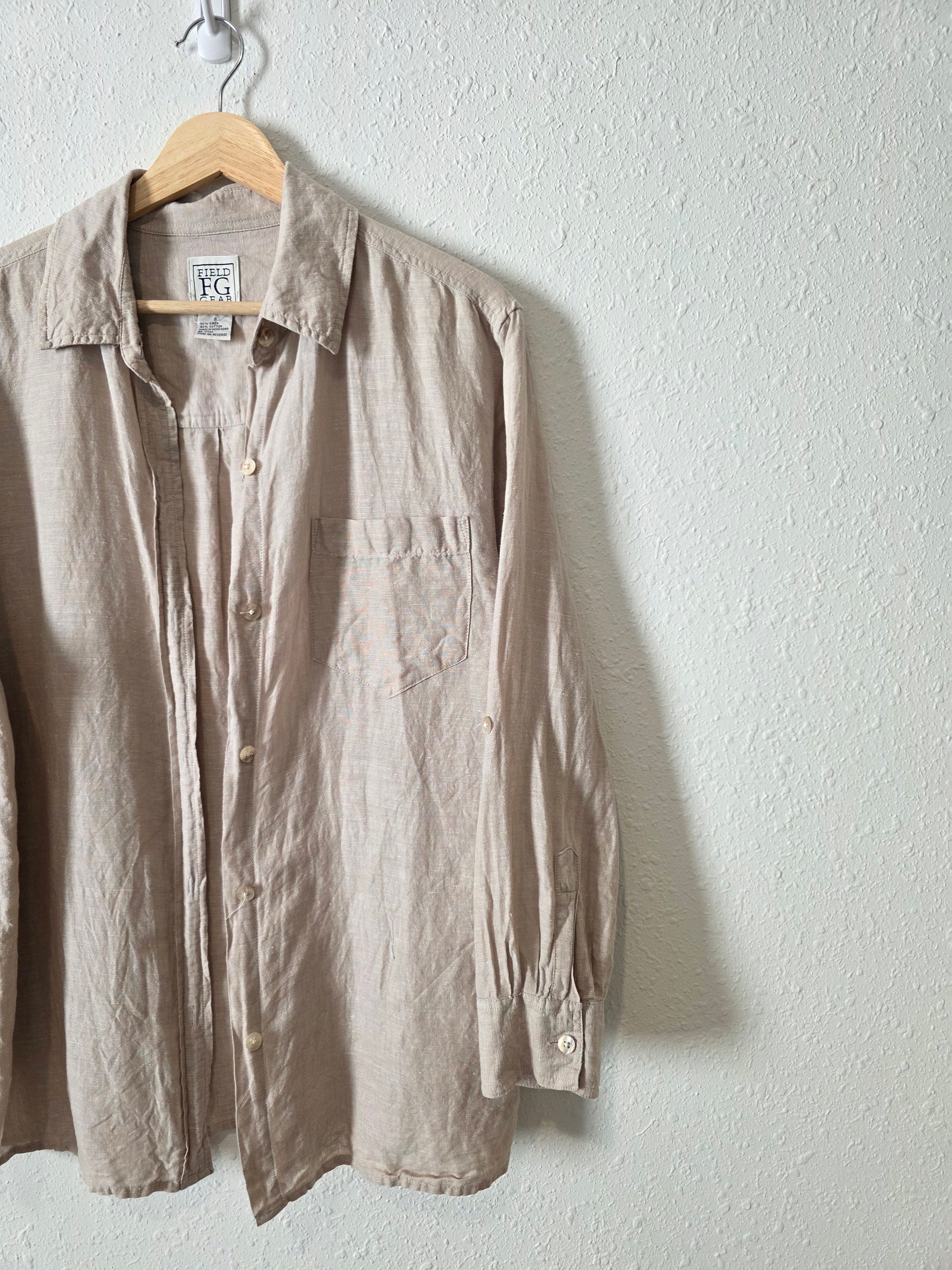 Vintage Linen Cotton Button Up (S)