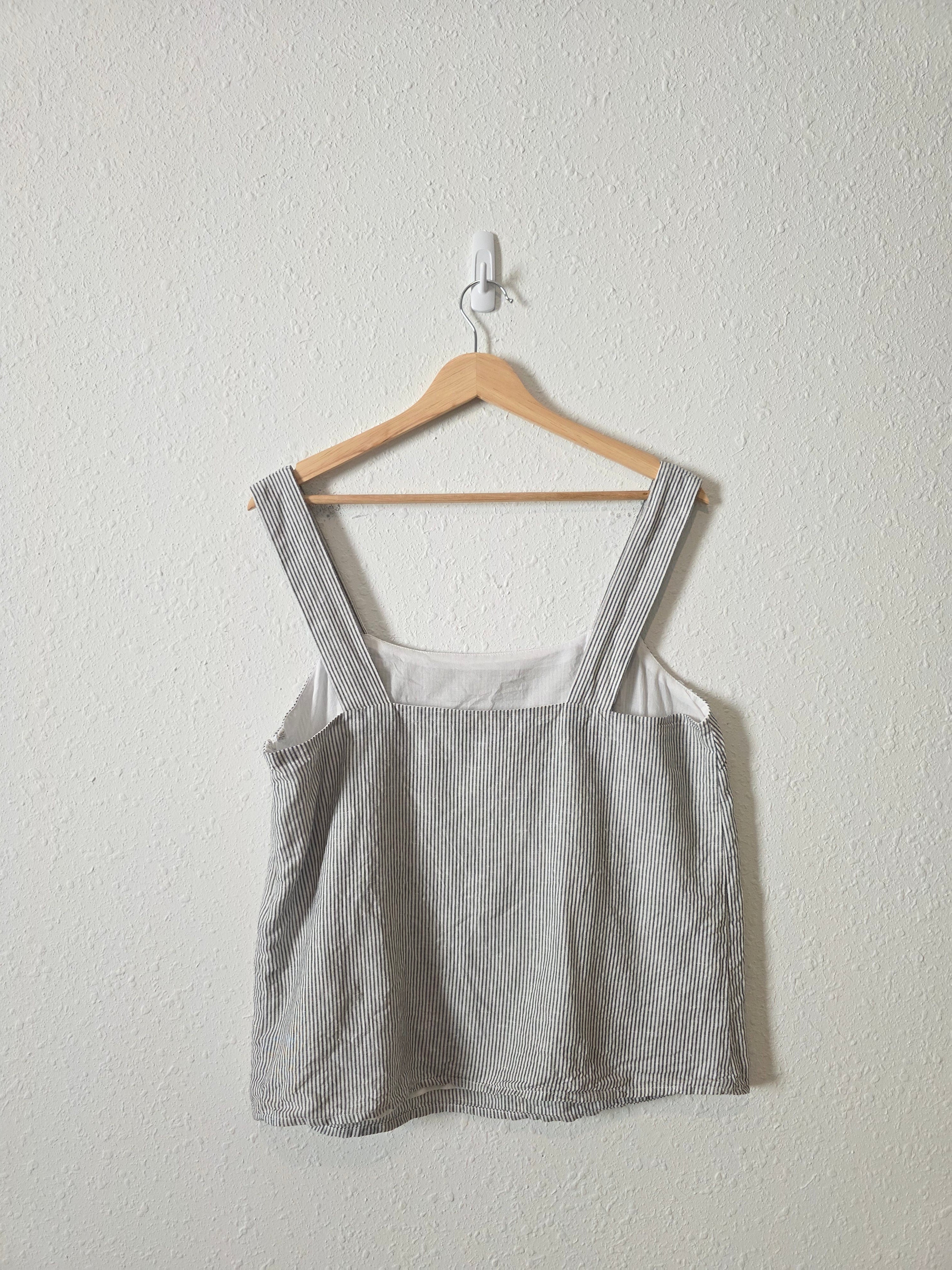 J.Crew Linen Cotton Striped Tank (M)