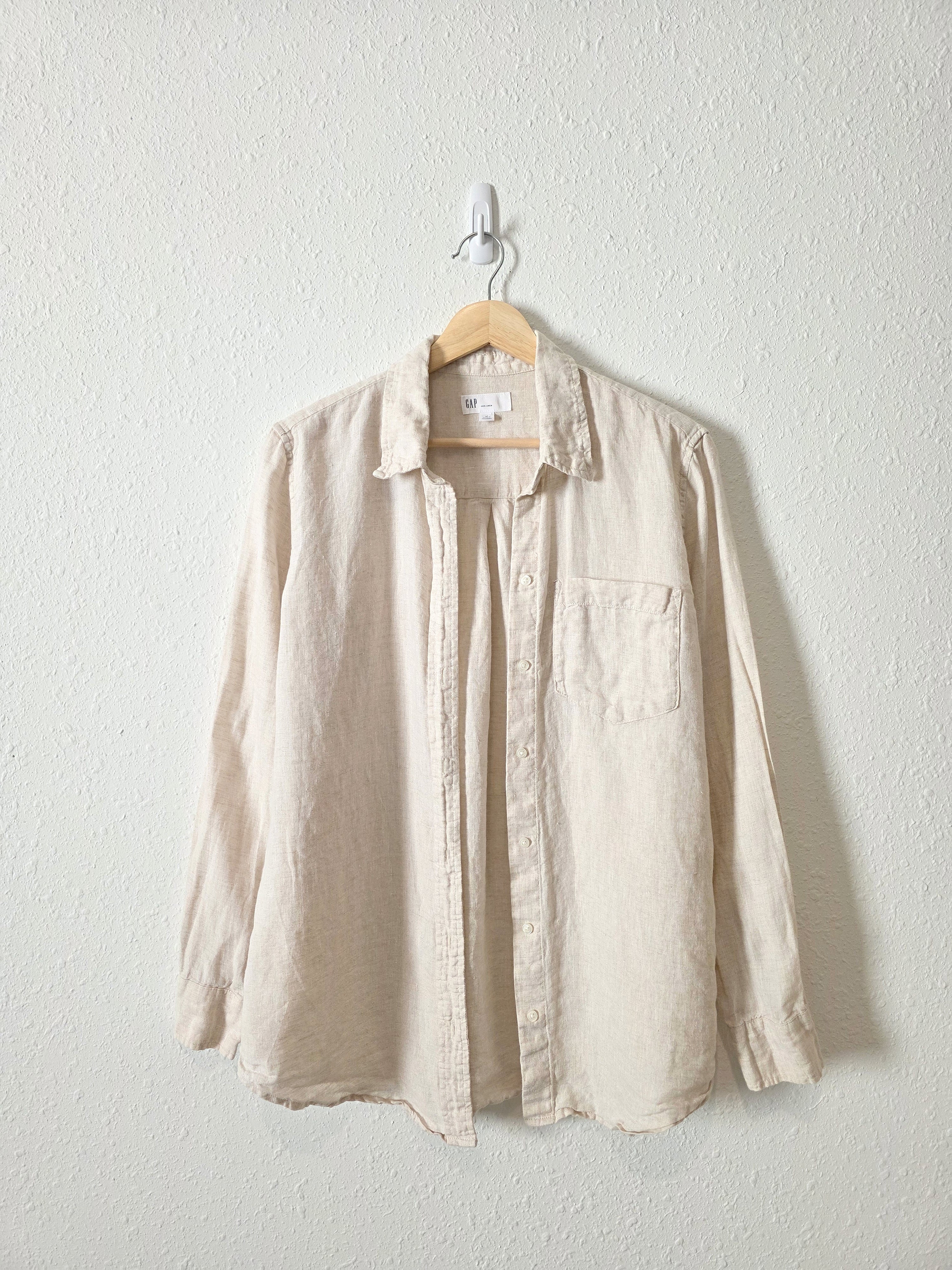 Gap Neutral Linen Button Up (M)