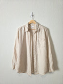 Gap Neutral Linen Button Up (M)