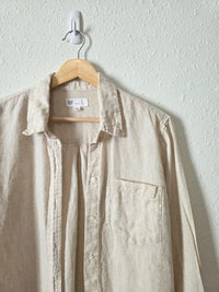 Gap Neutral Linen Button Up (M)
