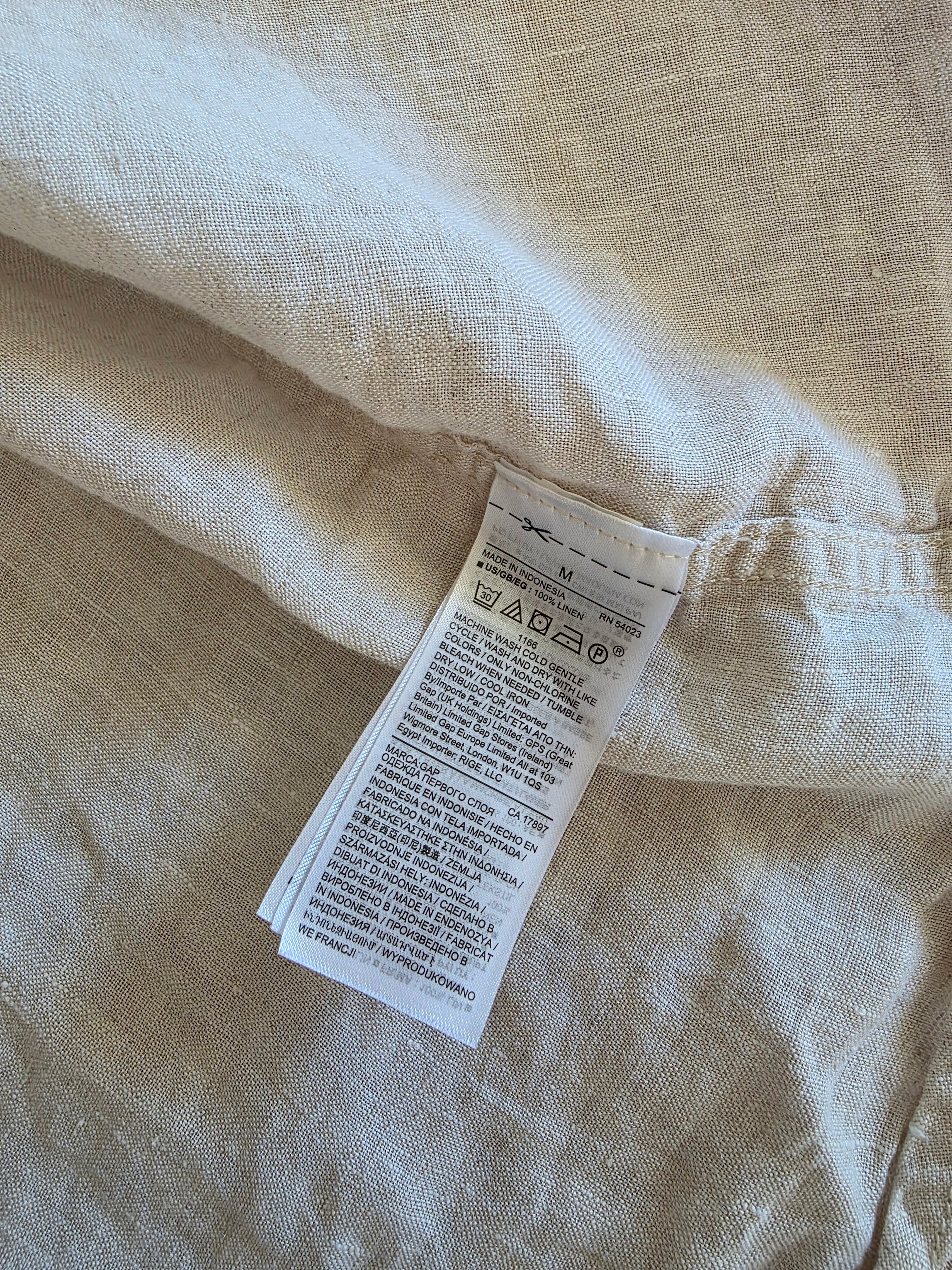 Gap Neutral Linen Button Up (M)