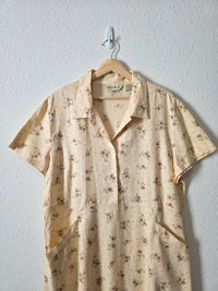 Vintage Eddie Bauer Floral Linen Dress (XL)