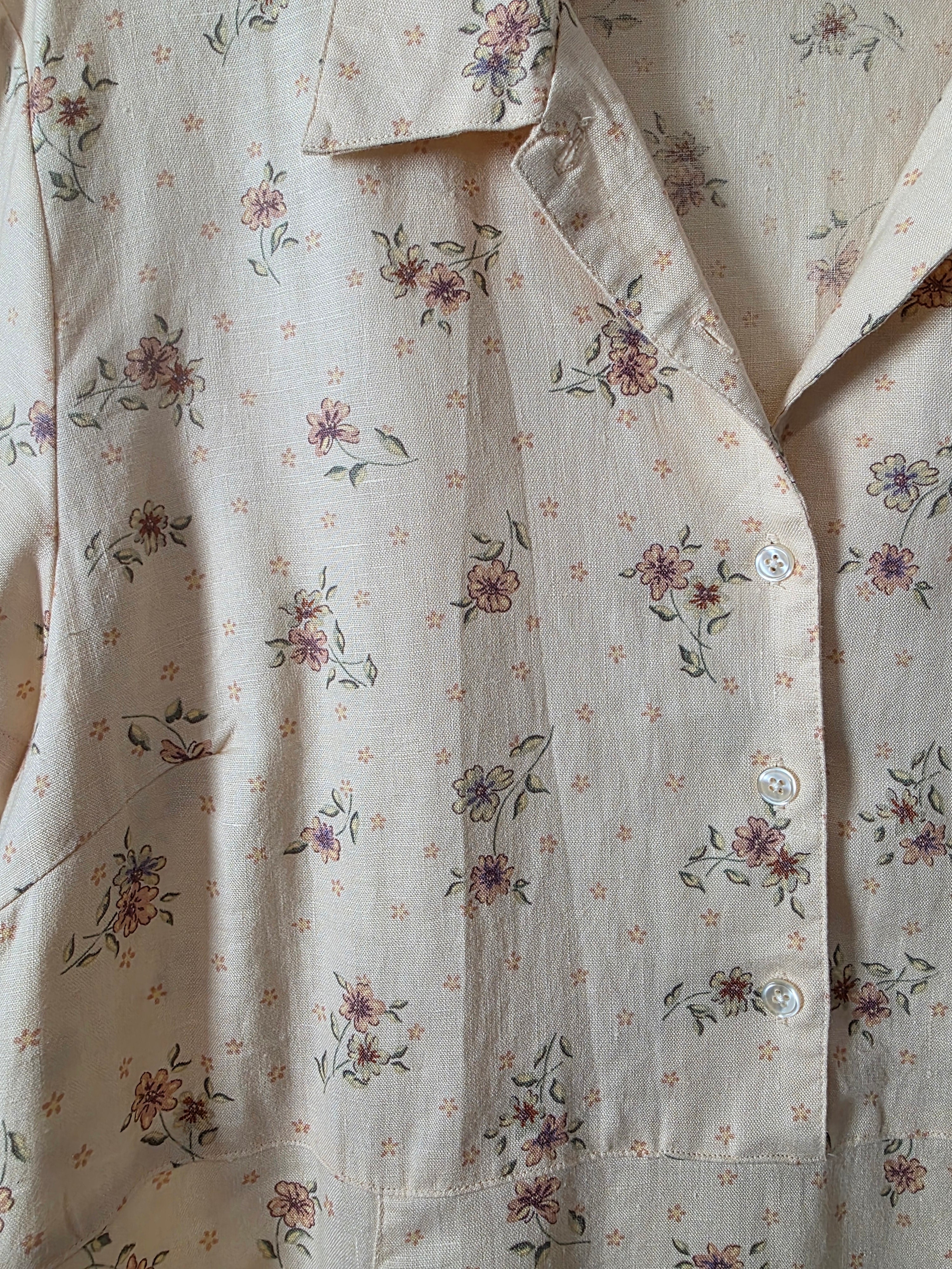 Vintage Eddie Bauer Floral Linen Dress (XL)