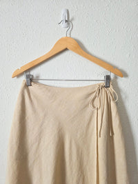 NEW Haven Linen Cotton Wrap Skirt (S)