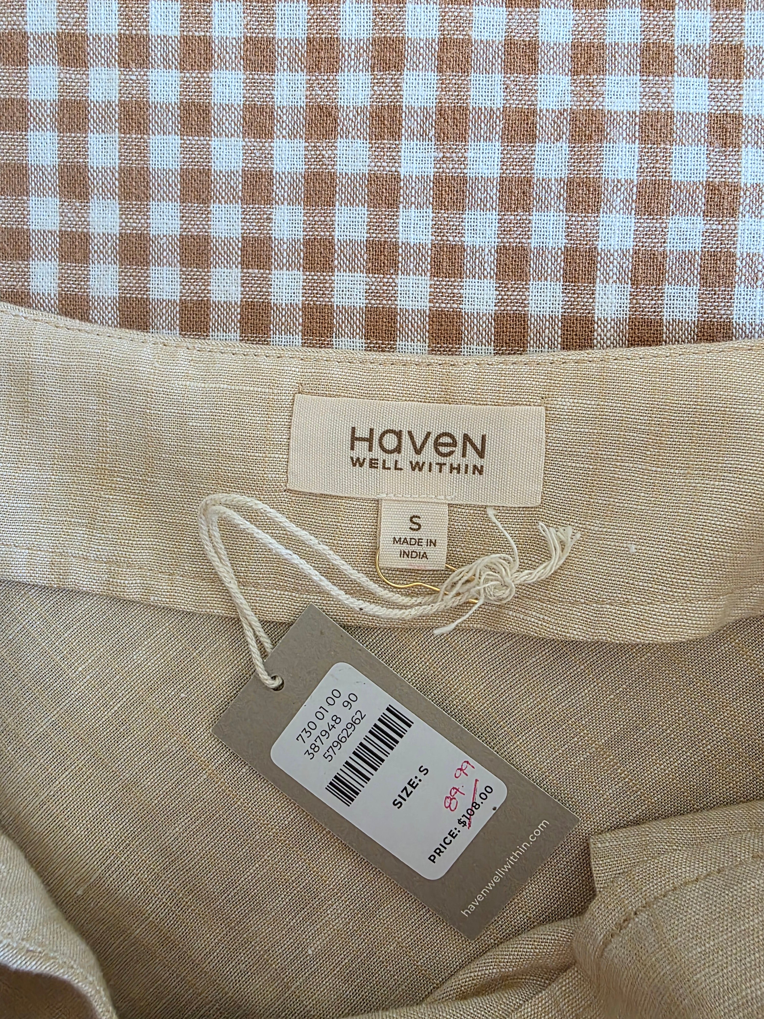 NEW Haven Linen Cotton Wrap Skirt (S)